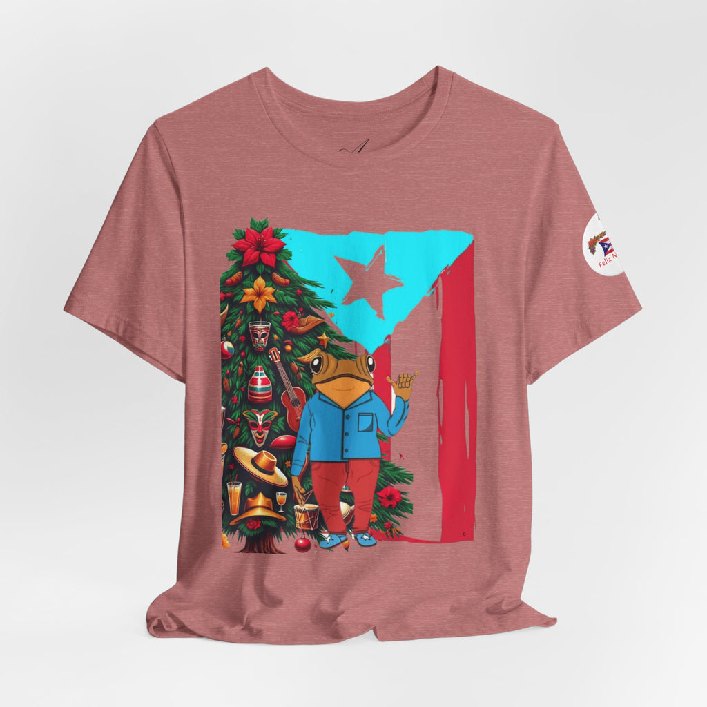Puerto Rico Holiday T-Shirt  Coquí by Christmas Tree Graphic Puerto Rico’s Navidades