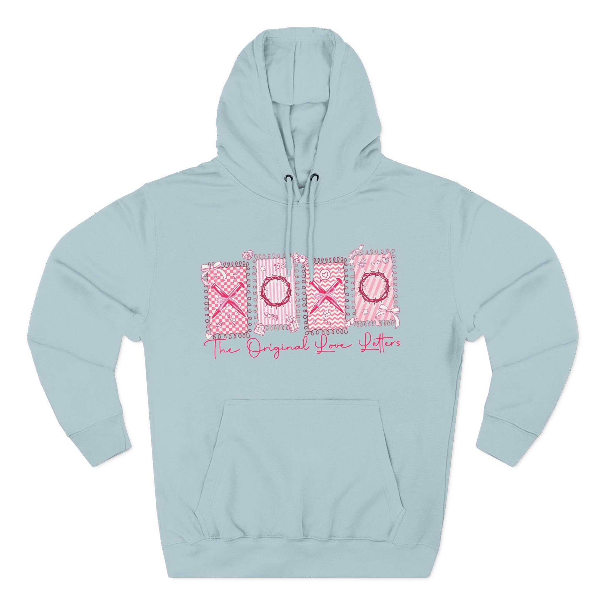 Hoodie  Pink XOXO Three Panel Love Letters Fleece Hoodie