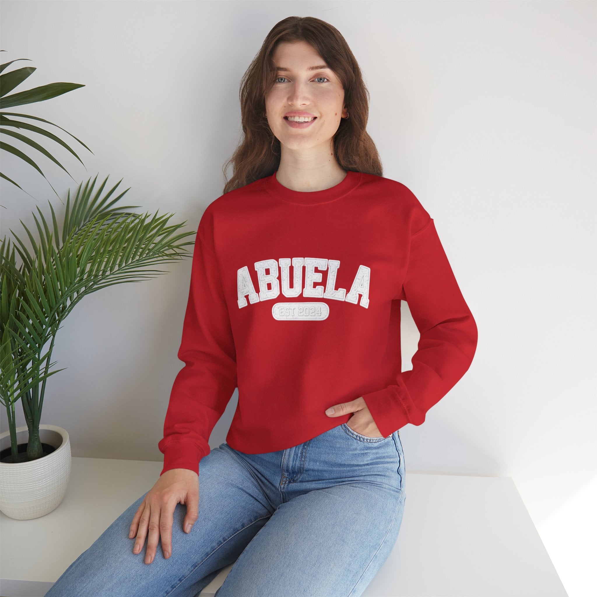 Abuela Varsity Crewneck Sweatshirt Cozy Grandma Gift Minimal Everyday Family Love Apparel