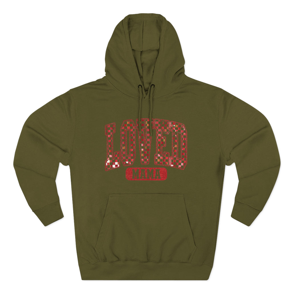 Hoodie  Loved Mama Checkerboard Graphic Hoodie