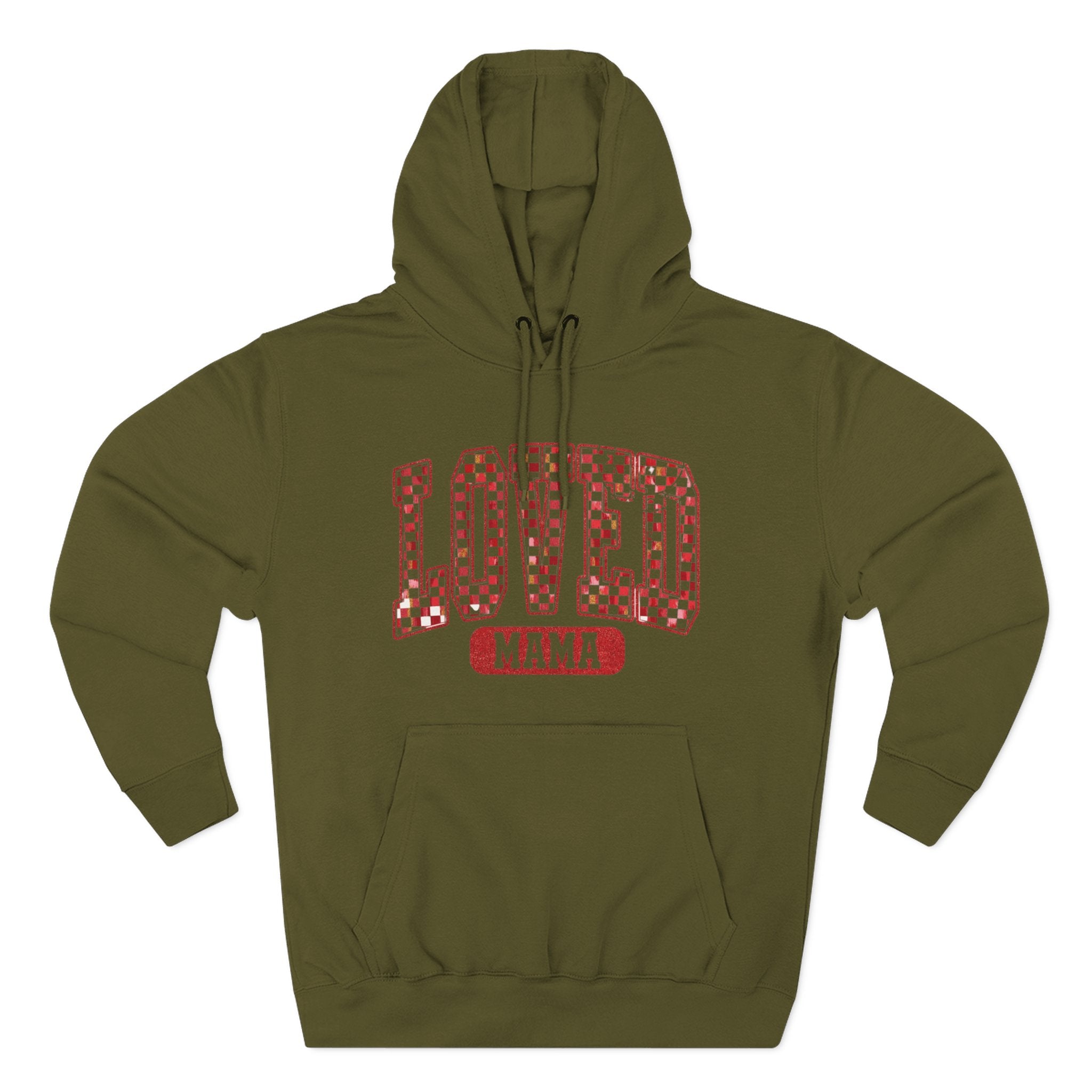 Hoodie  Loved Mama Checkerboard Graphic Hoodie