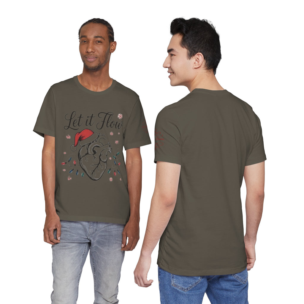 Let It Flow Heart Tee  Christmas Anatomical Heart Shirt