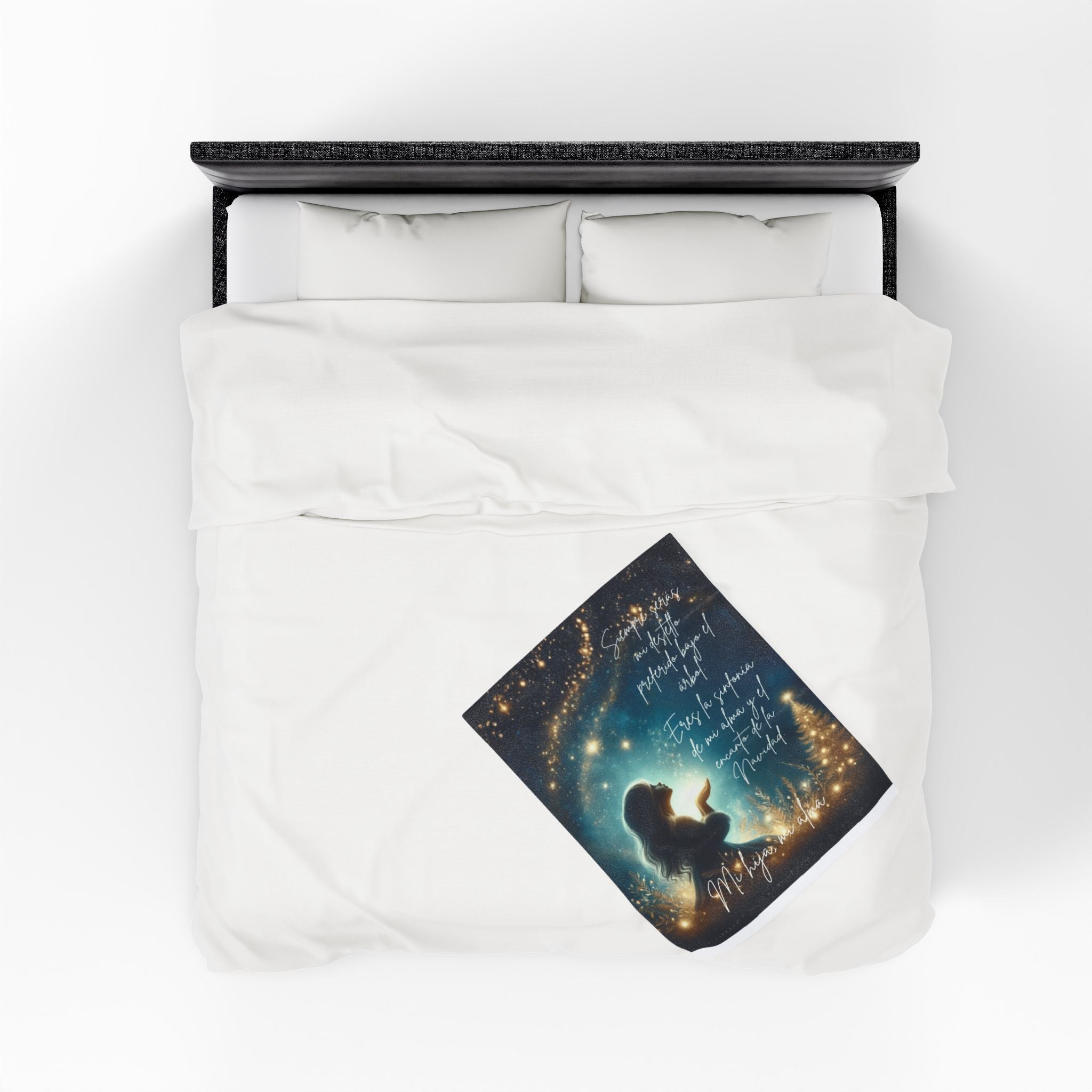 Christmas Velveteen Plush Blanket "Eres la sinfonía de mi alma" Holiday Throw