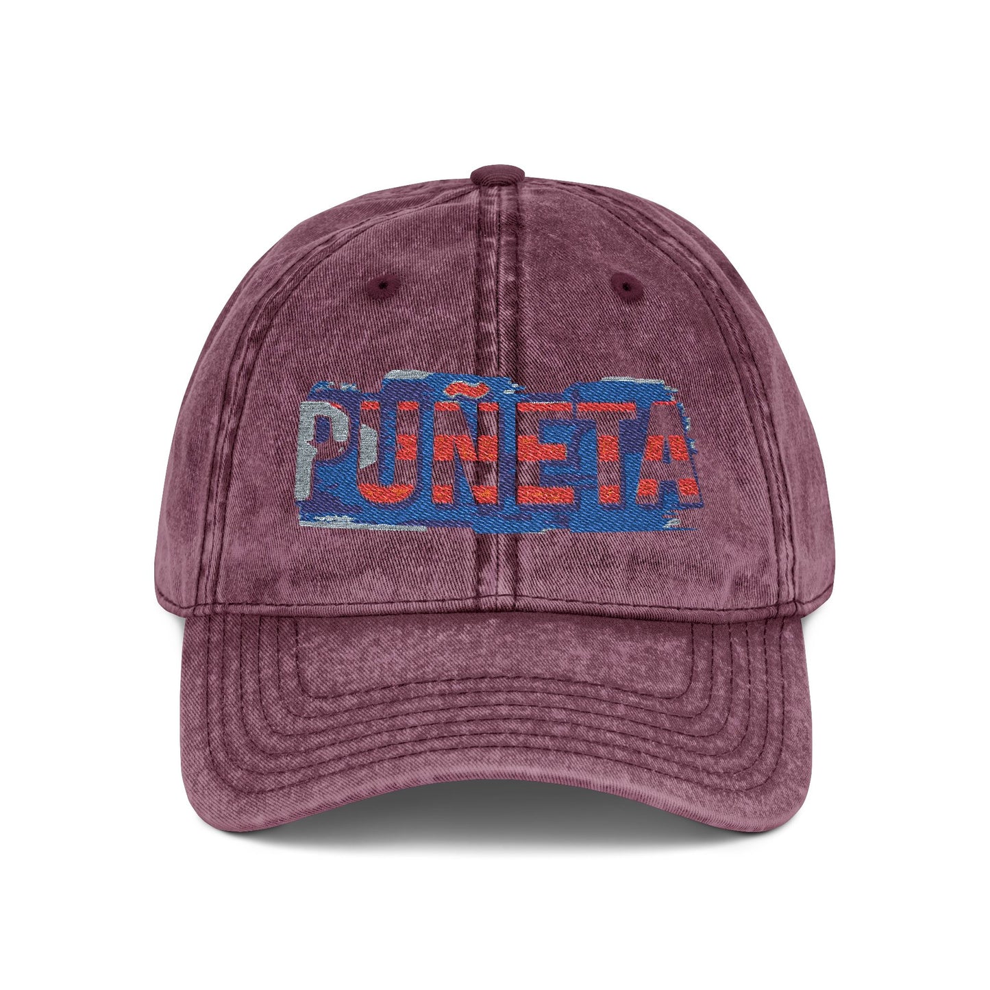 Puerto Rico Pride Knit Hat Vintage Embroidered Cap Puneta Red Hat for Casual Style