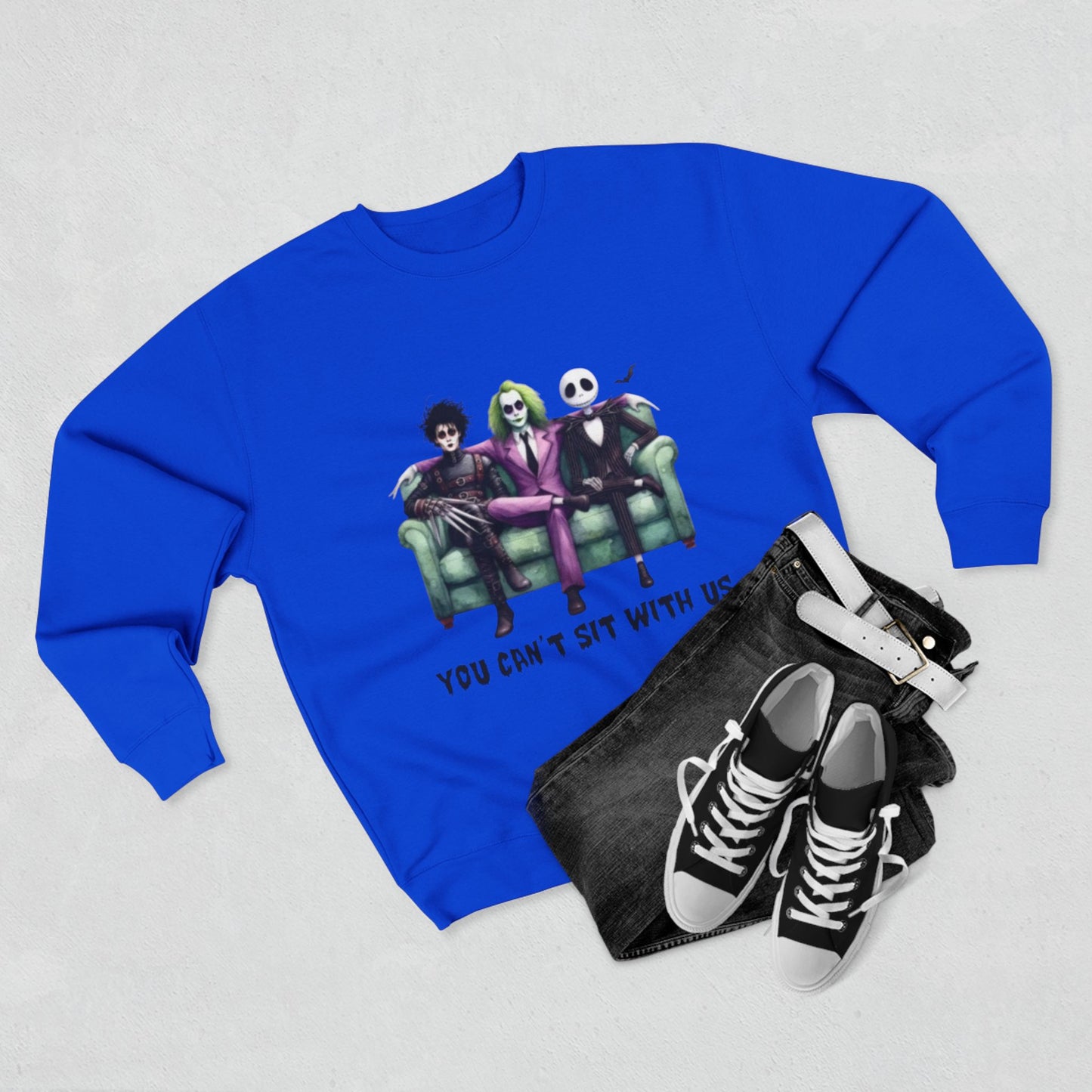 Horror Lover Sweetshirt Unisex Crewneck Sweatshirt - 'You Can't Sit With Us' Halloween Vibe, Cozy Gift for Fans, Fun Casual Wear, Perfect for Fall, Spooky [...]