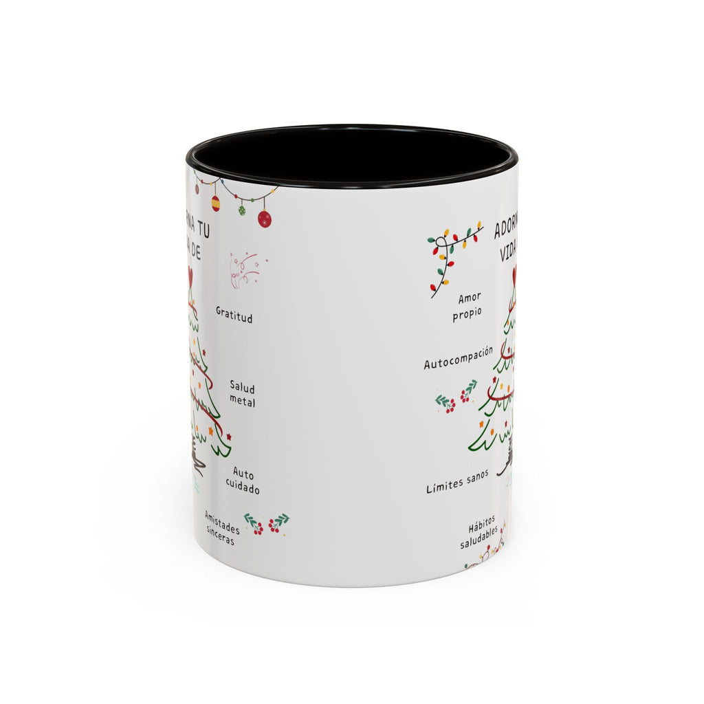 Mug — 'Adorna Tu Vida' Christmas Tree Spanish Holiday Coffee Mug (11oz/15oz)
