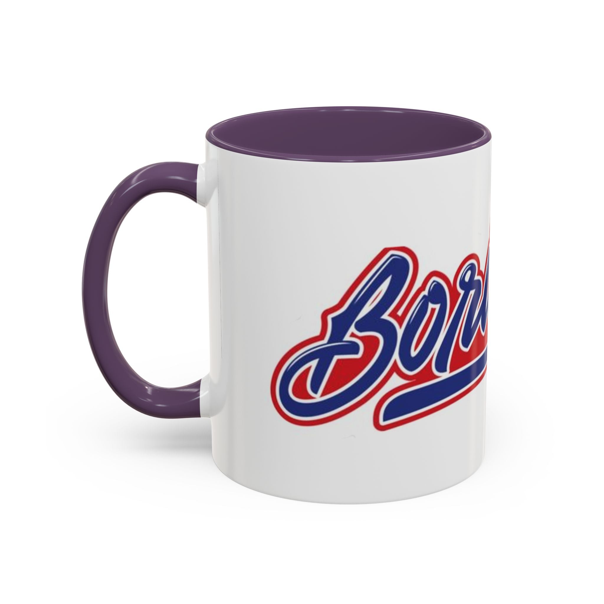 Puerto Rico Script Accent Coffee Mug — Retro Red & Blue 'Boricua' Design (11/15oz)