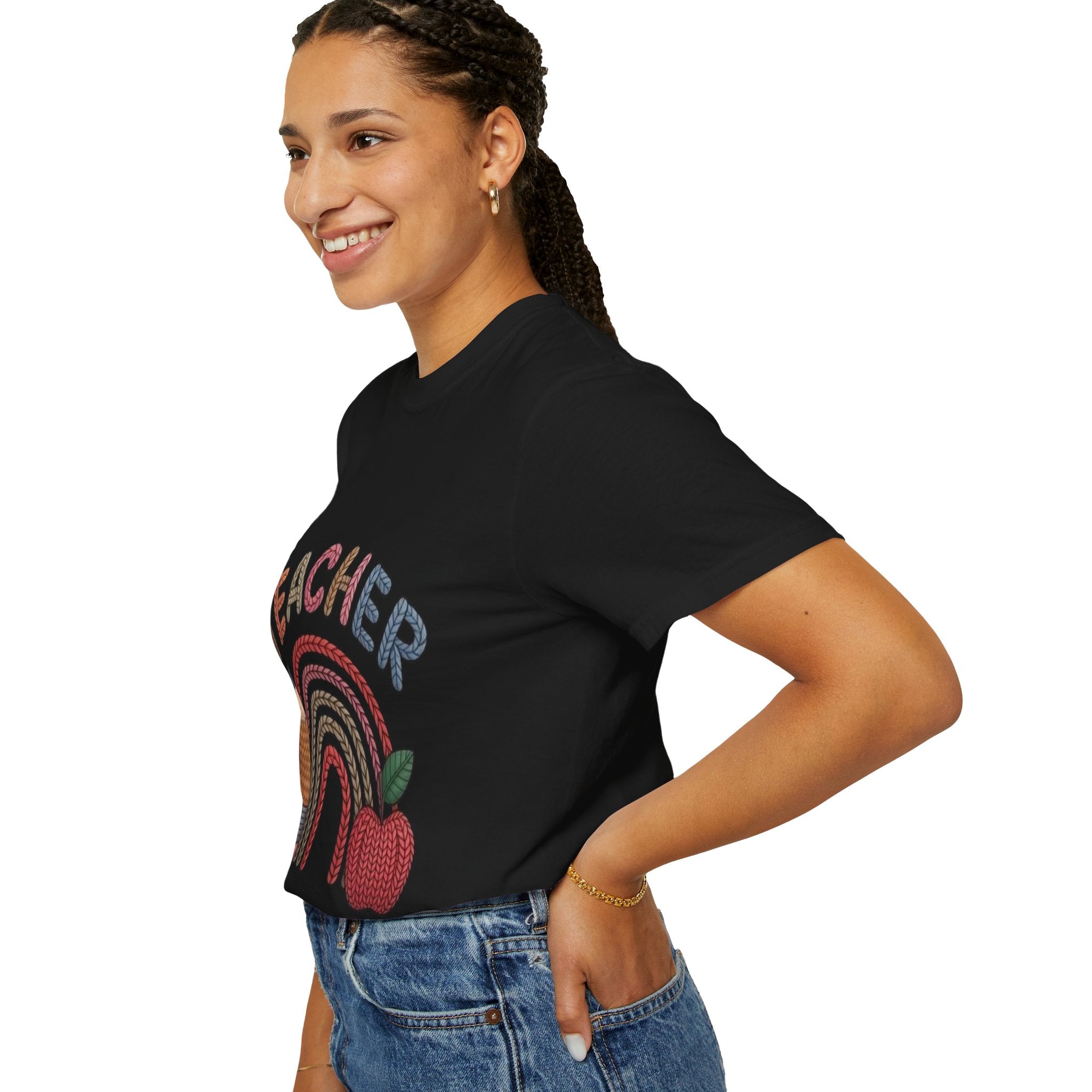 Teacher Rainbow Pencil & Apple T-Shirt — Back-to-School Gift for Educators