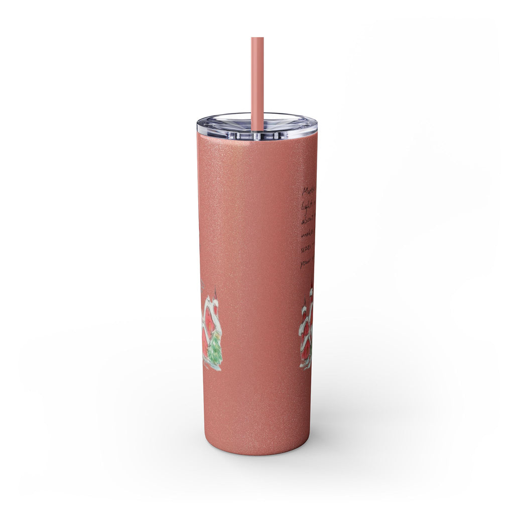 Grinch Christmas Skinny Tumbler with Straw — Dr. Seuss Holiday Quote Design, 20oz Christmas Mugs Collection