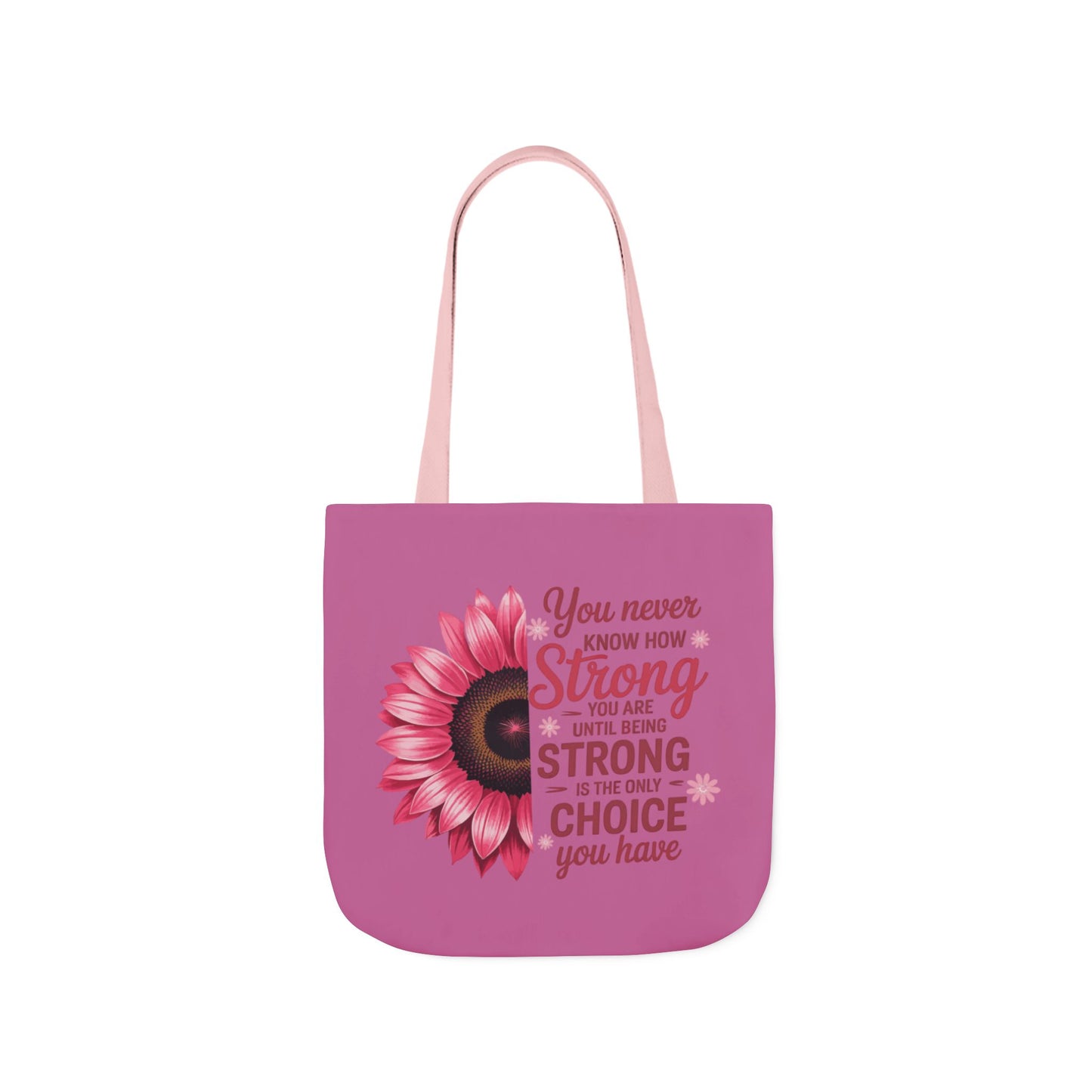 Cancer Survivor Hope Collection Inspirational Canvas Tote Bag with Floral Design