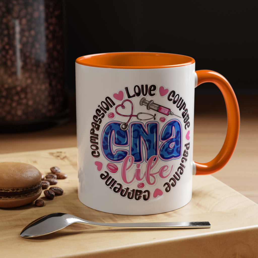 CNA Life Coffee Mug — Compassion, Courage & Patience Accent Mug (11/15oz) Medical Christmas Mug