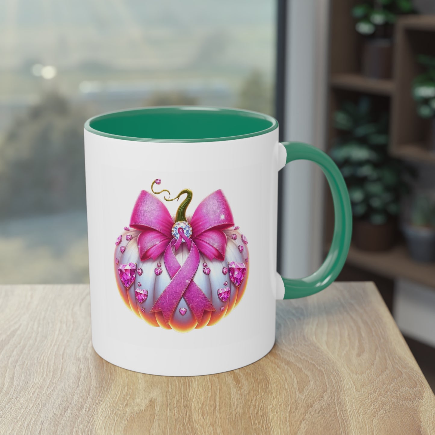 Vibrant Two-Tone Coffee Mug with Floral Design - Perfect Gift for Nature Lovers