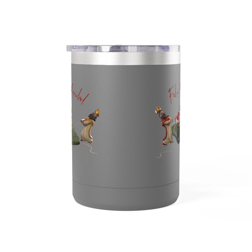 3 KINGS Holiday Travel Tumbler — 'Feliz Navidad' Dachshund Santa Design Coffee Cup for Fun Celebrations