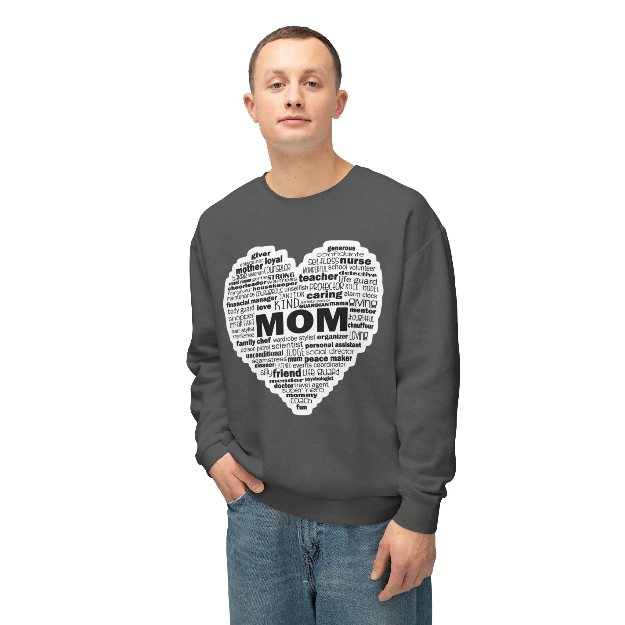 Mom Word-Cloud Heart Sweatshirt  Mother's Day Gift