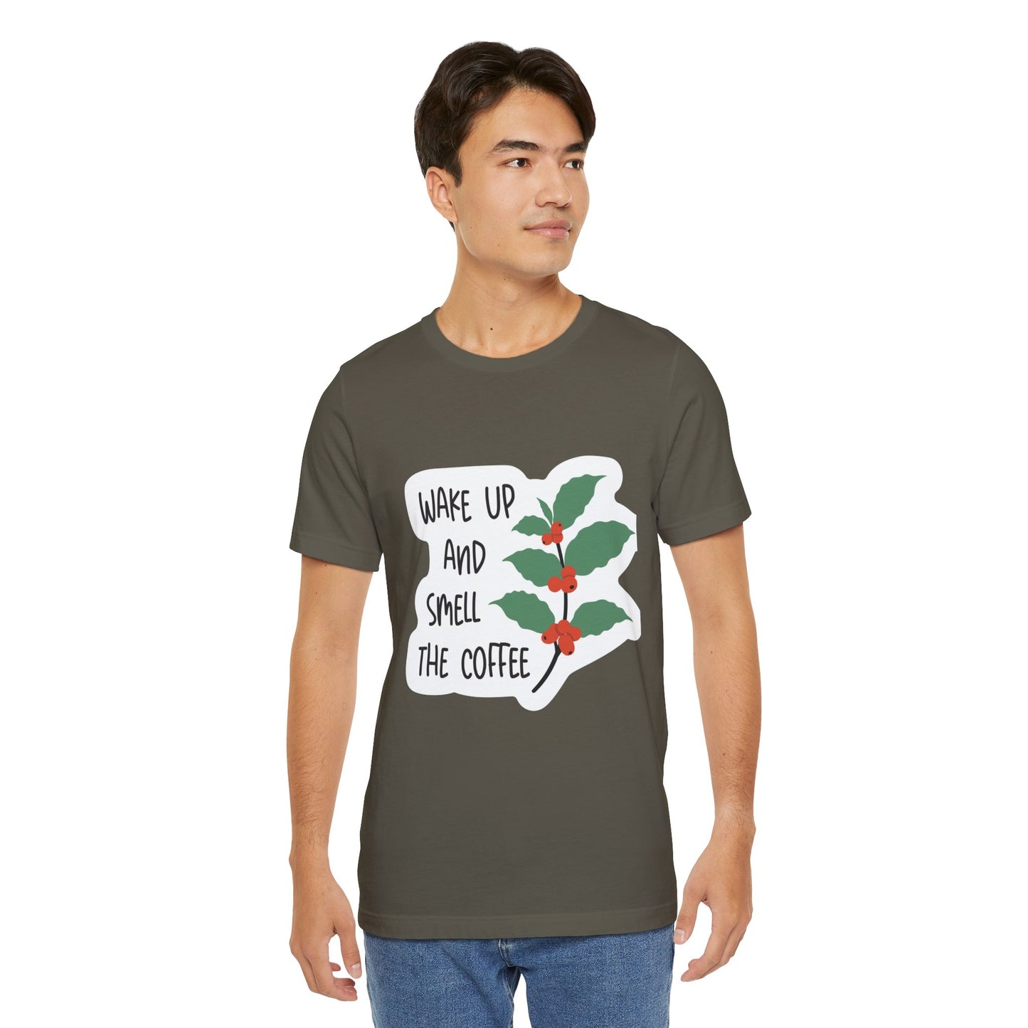 Wake Up and Smell the Coffee Tee  Coffee Plant Graphic T-Shirt