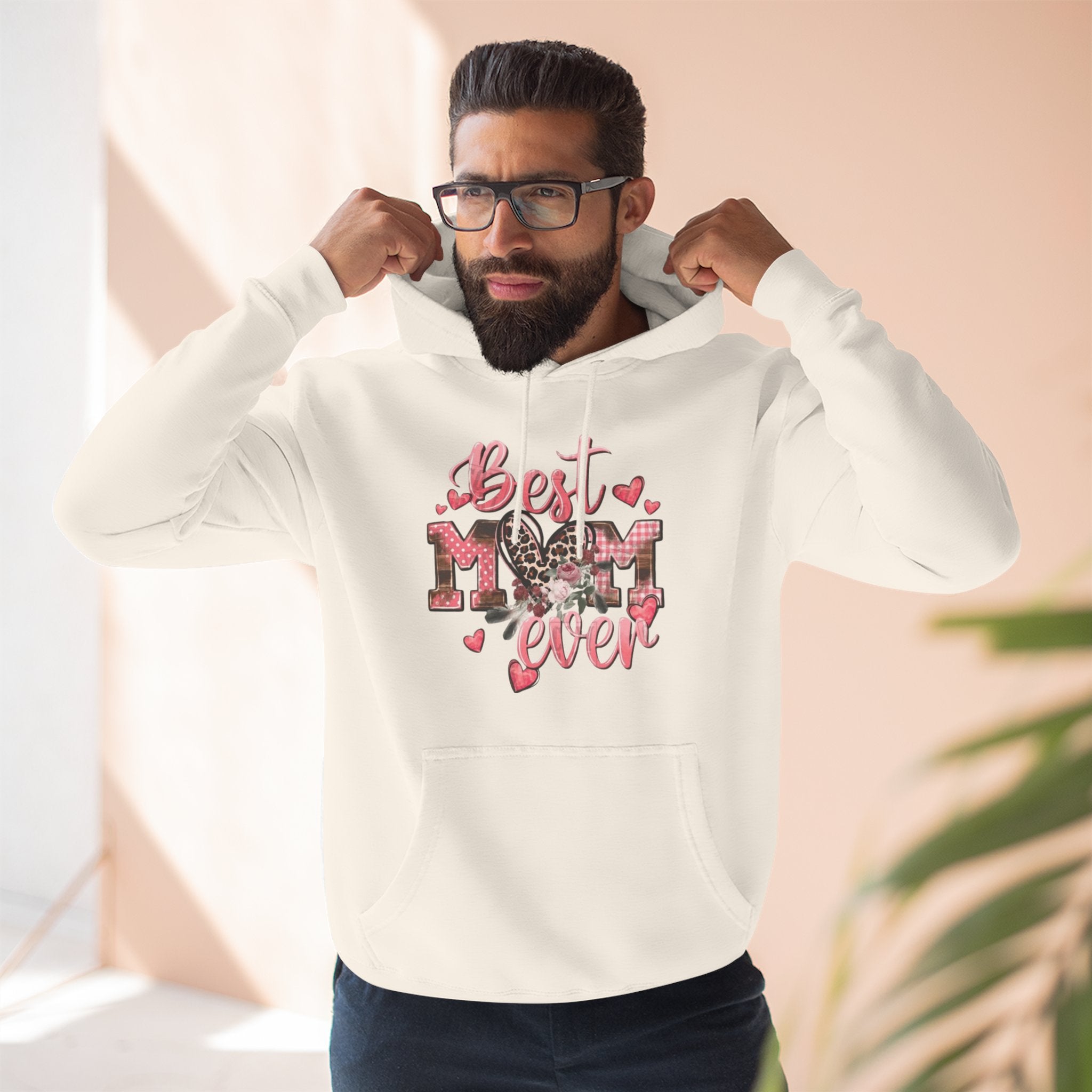 Best Mom Ever Hoodie  Leopard Heart Mother's Day Pullover