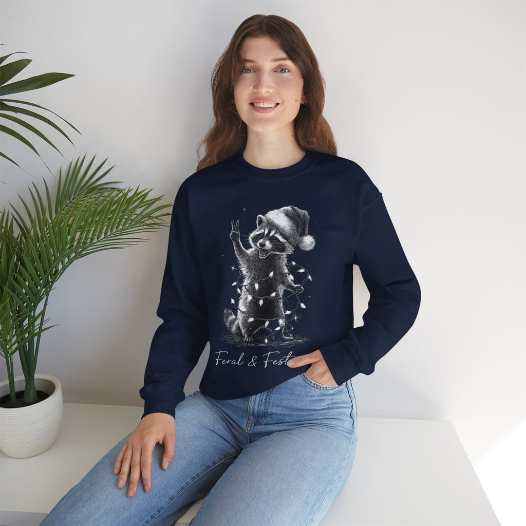 Holiday Raccoon Crewneck Sweatshirt Christmas Tshirts and sweaters,