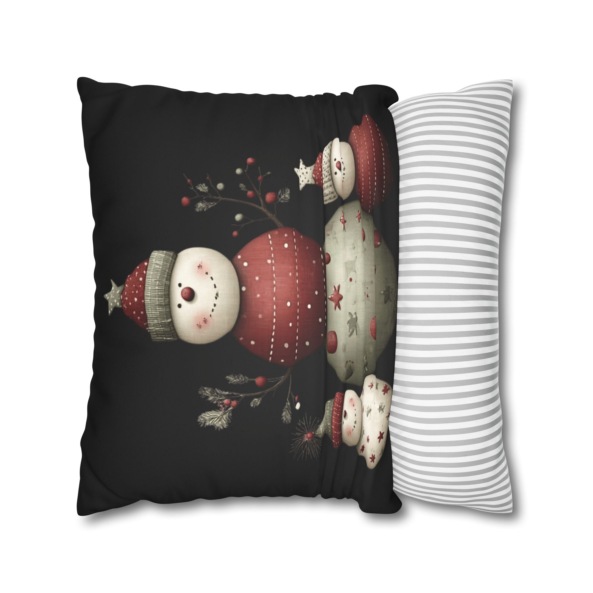 Christmas Snowman Pillowcase — Faux Suede Holiday Throw Pillow Cover CHRISTMAS PILLOW DÉCOR