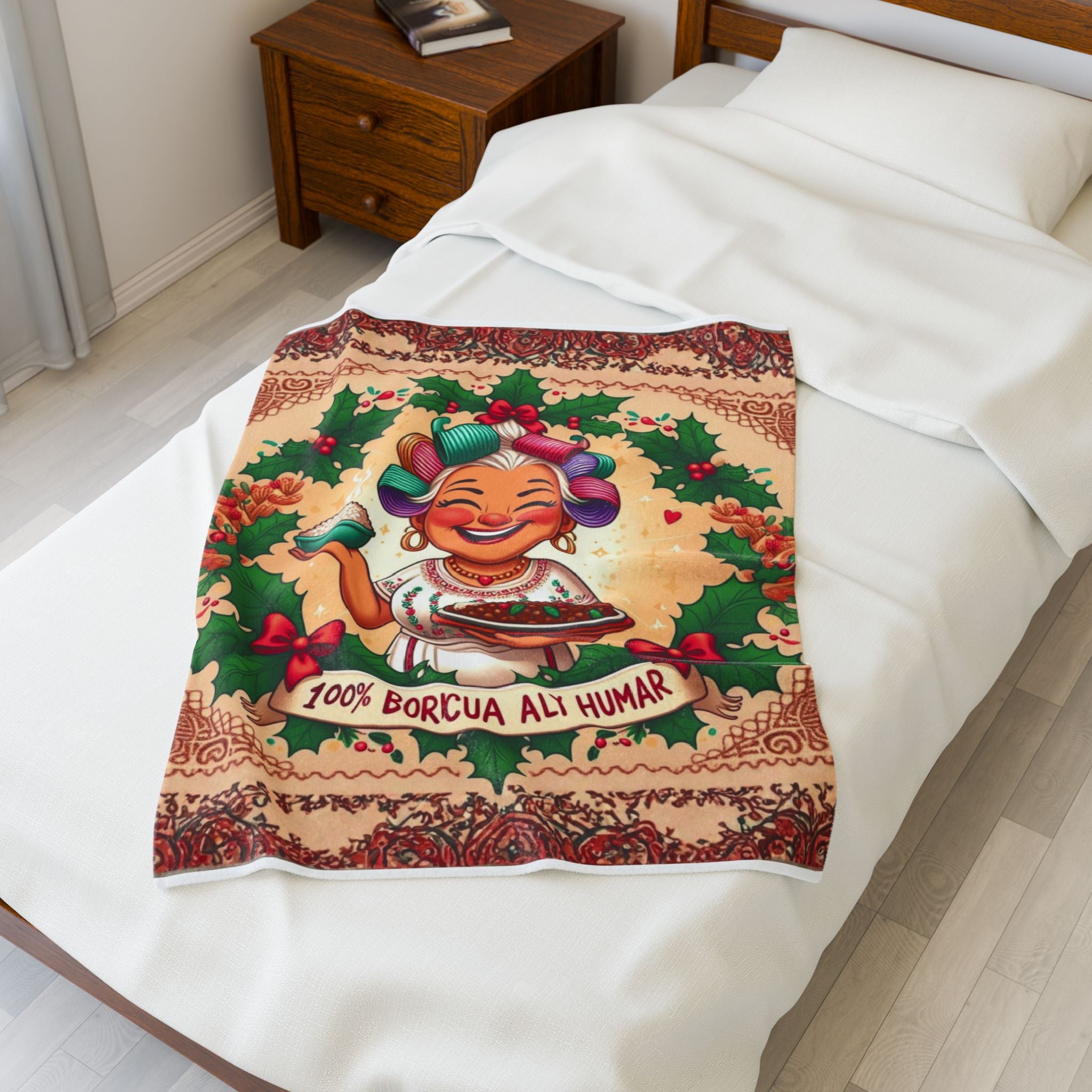 Loving blanket made just for GrandmaVelveteen Plush Blanket  100% Boricua Holiday Kitchen Mama Design