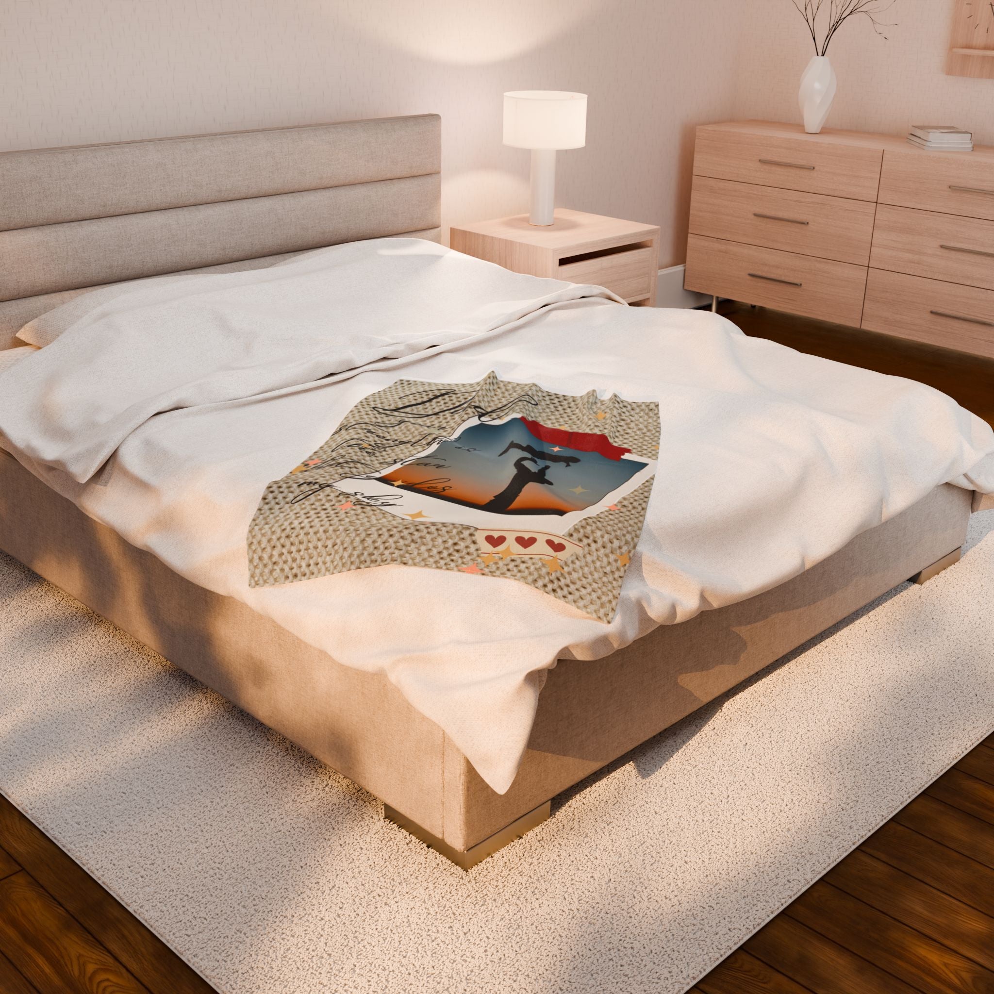 Dad Photo Collage Velveteen Plush Blanket  “Dad, your strength is the star that rules my sky” Great Christmas Gift