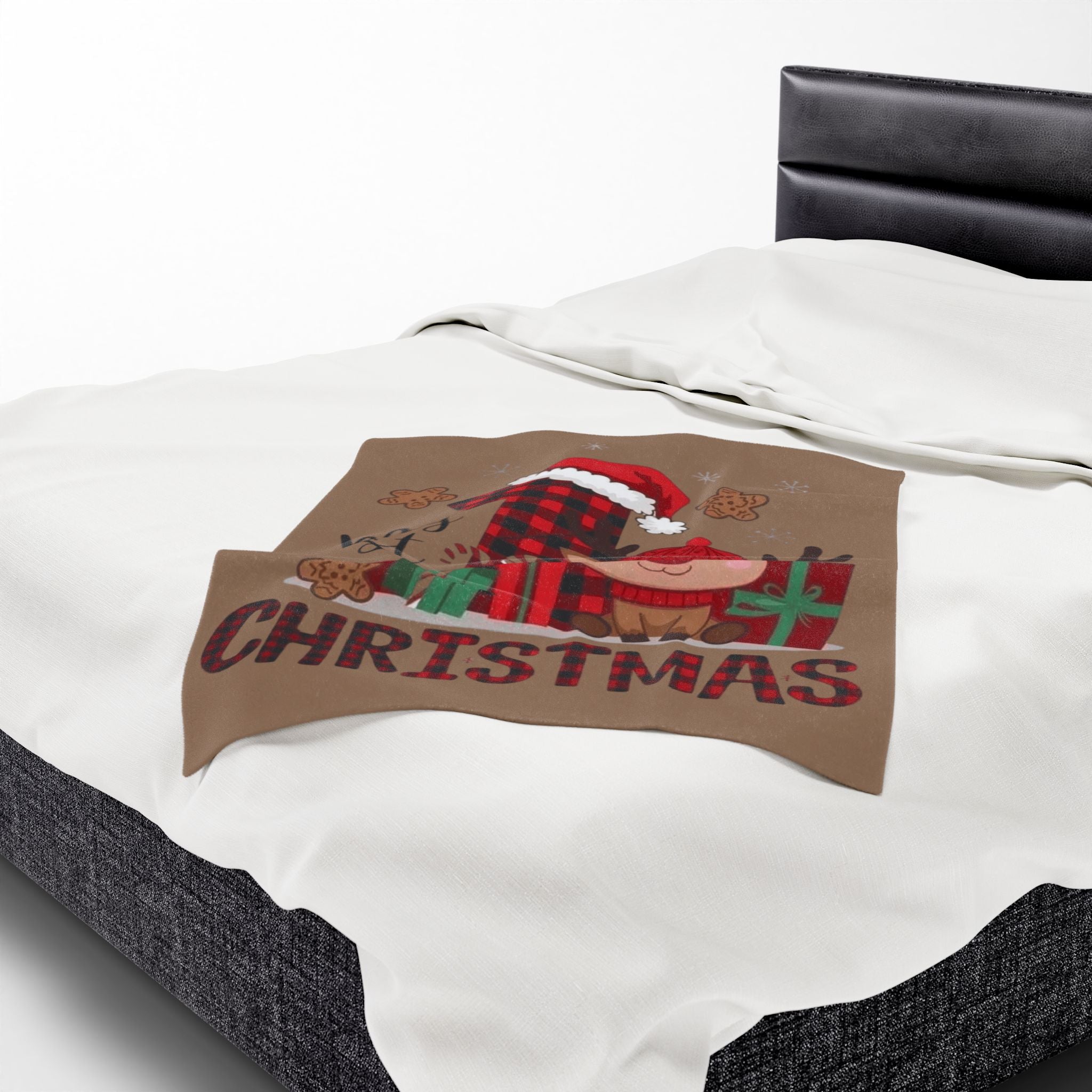 Santa’s Little Snuggle Blanket My 1st Christmas Reindeer Velveteen Plush Blanket