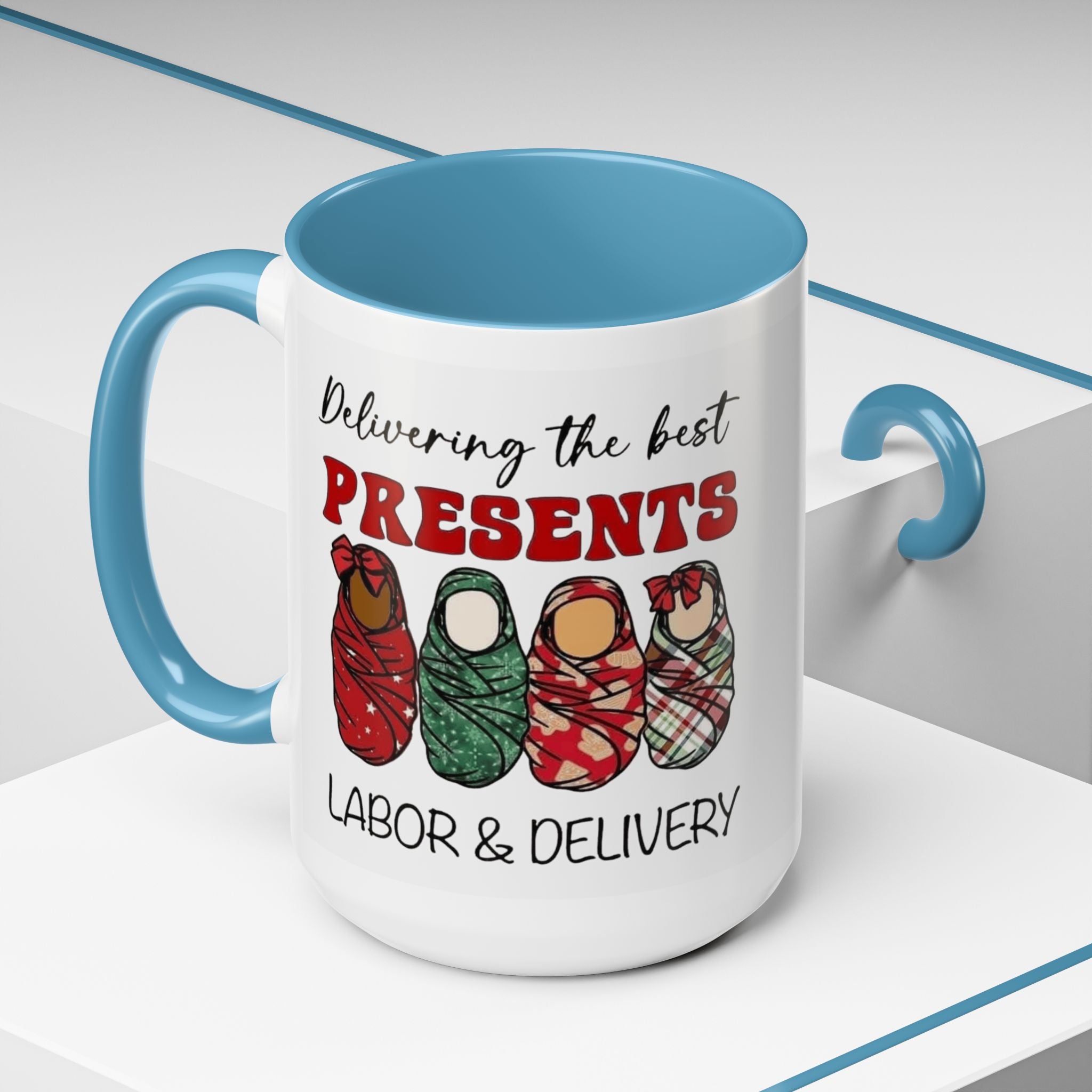 Christmas Presents Delivery Coffee Mug — "Delivering the Best Presents" Accent Mug Medical Christmas Mug,