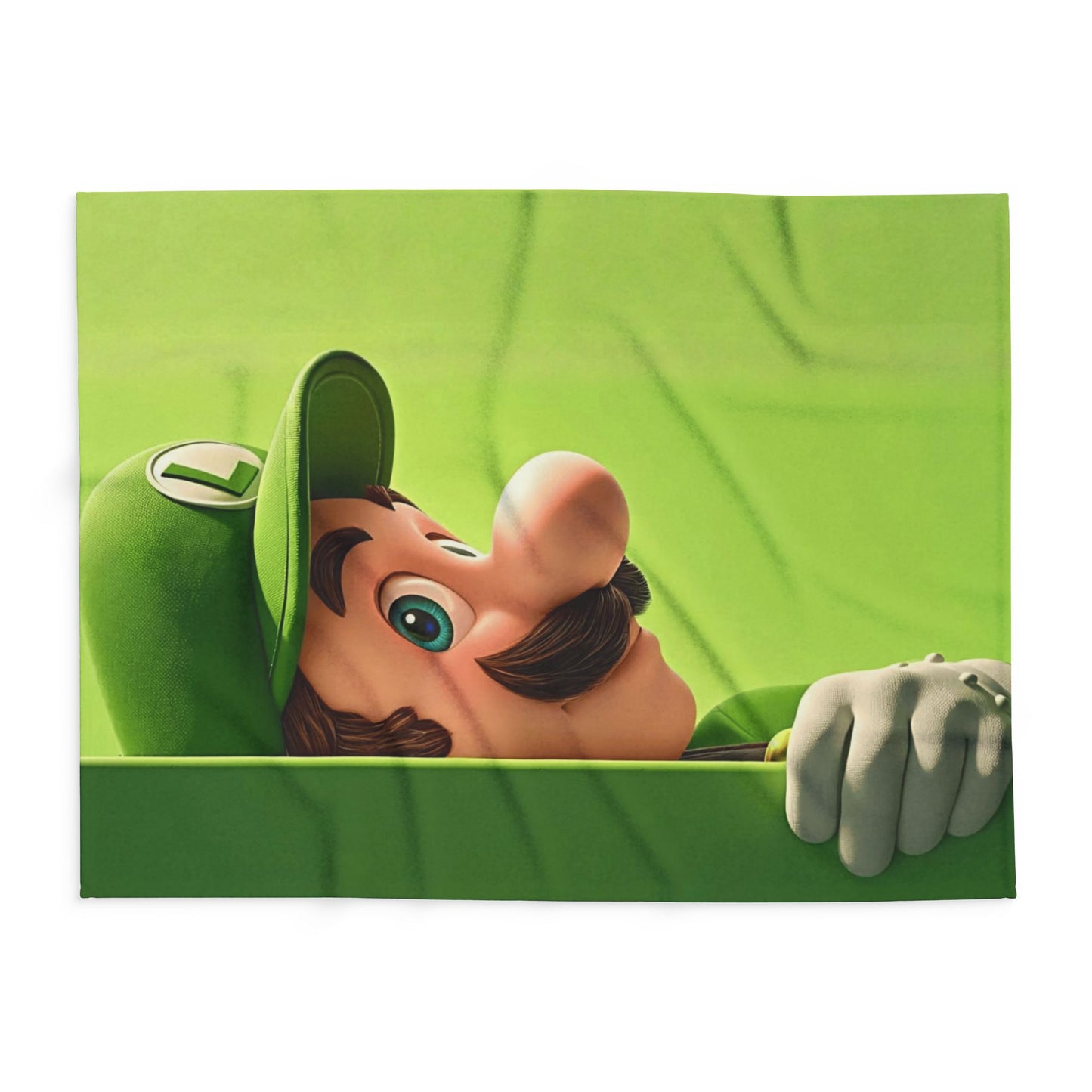 Luigi Peek Fleece Blanket – Green Video Game Character Throw
