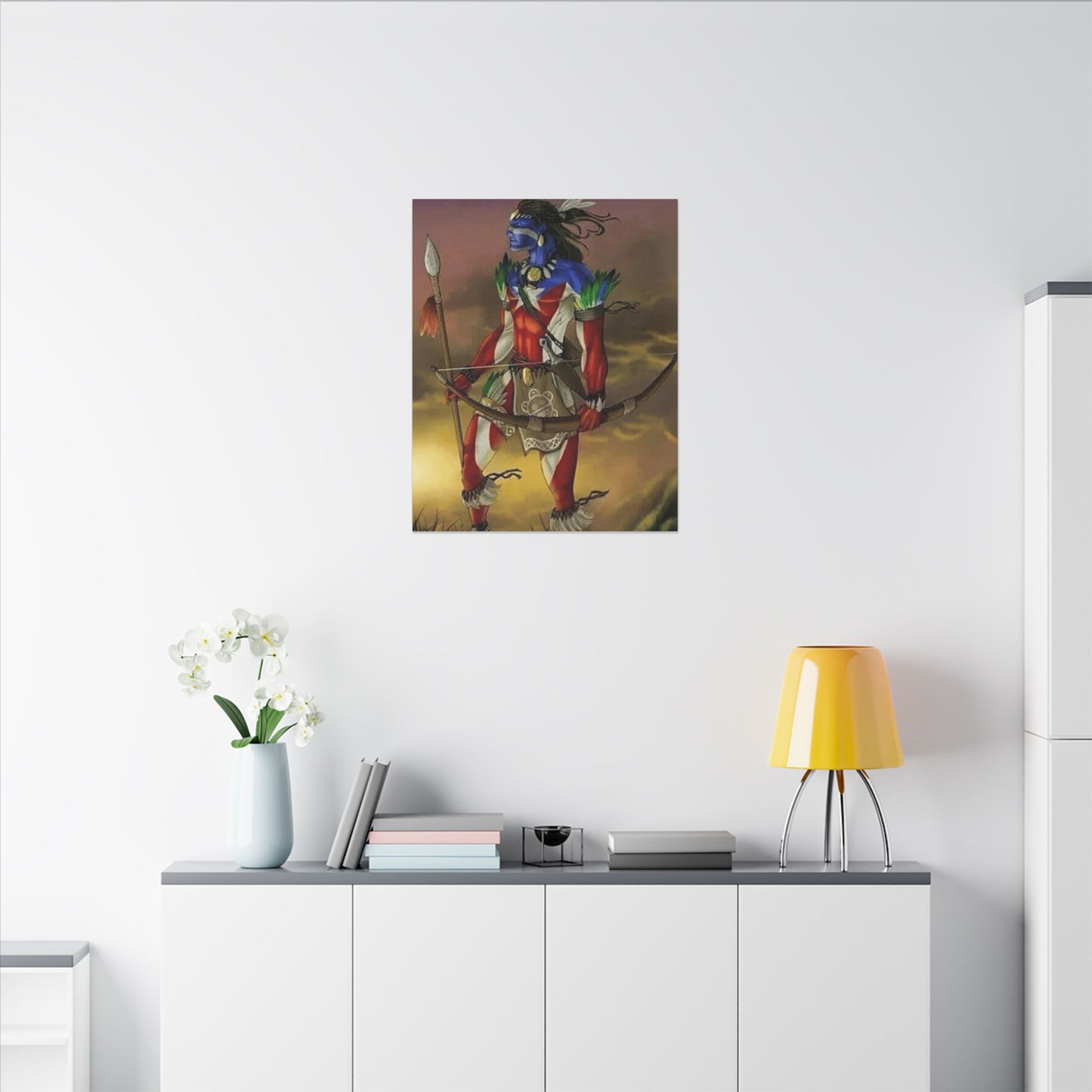 Borikén Rooted in Culture, Radiating Power Tribal Puerto Rico Warrior Canvas Art, Taino Wall Decor, Boho, Unique Gift for Collectors, Cultural Prints