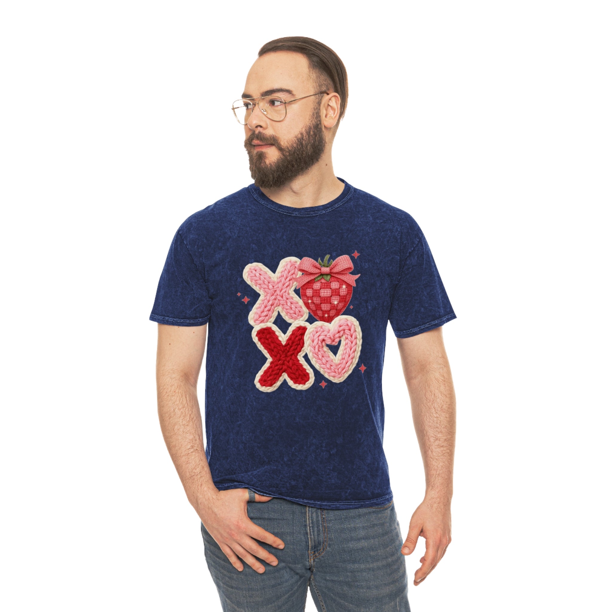 Valentine Strawberry XOXO Mineral Wash T-Shirt