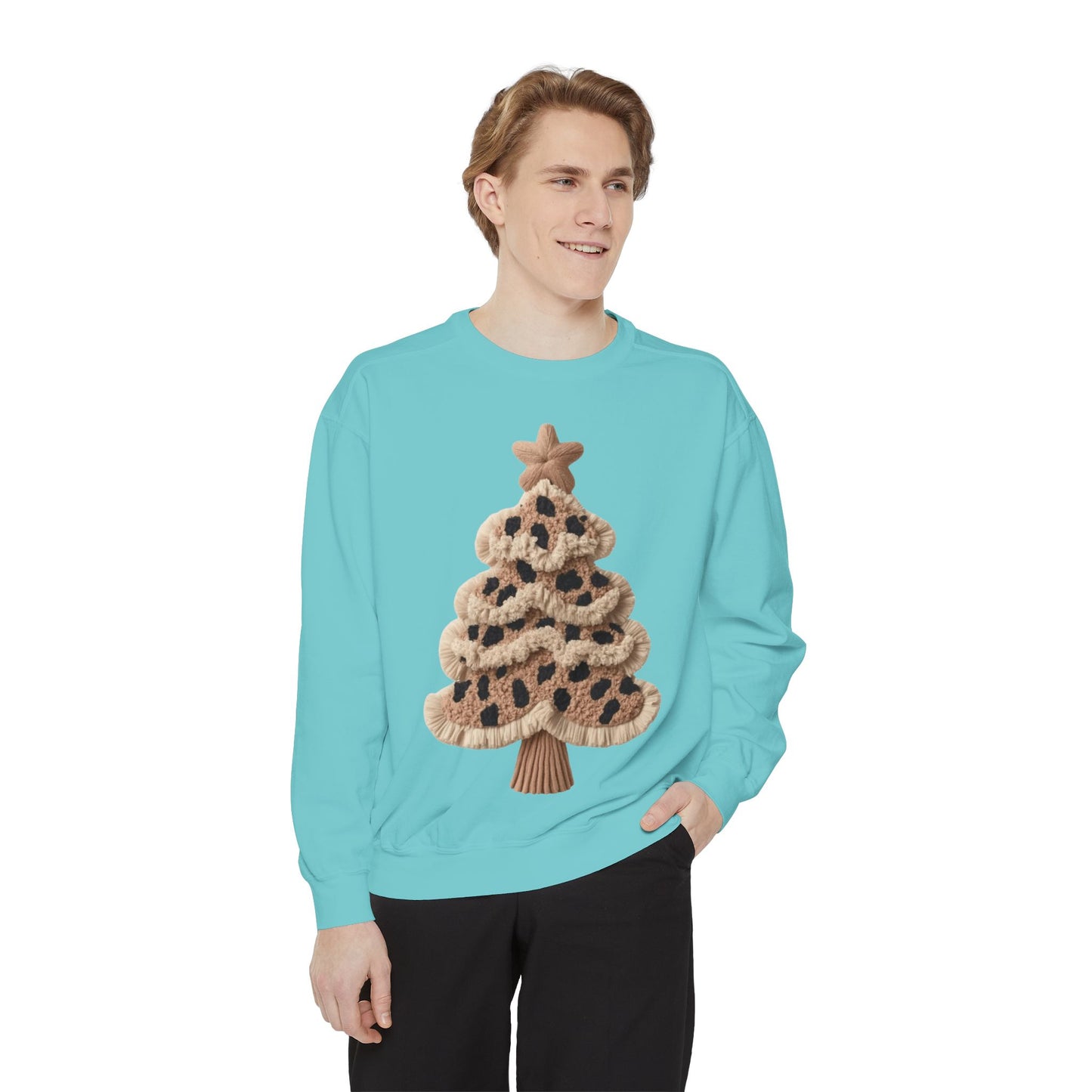 Leopard Knit Christmas Tree Sweatshirt unique festive designs and joyful