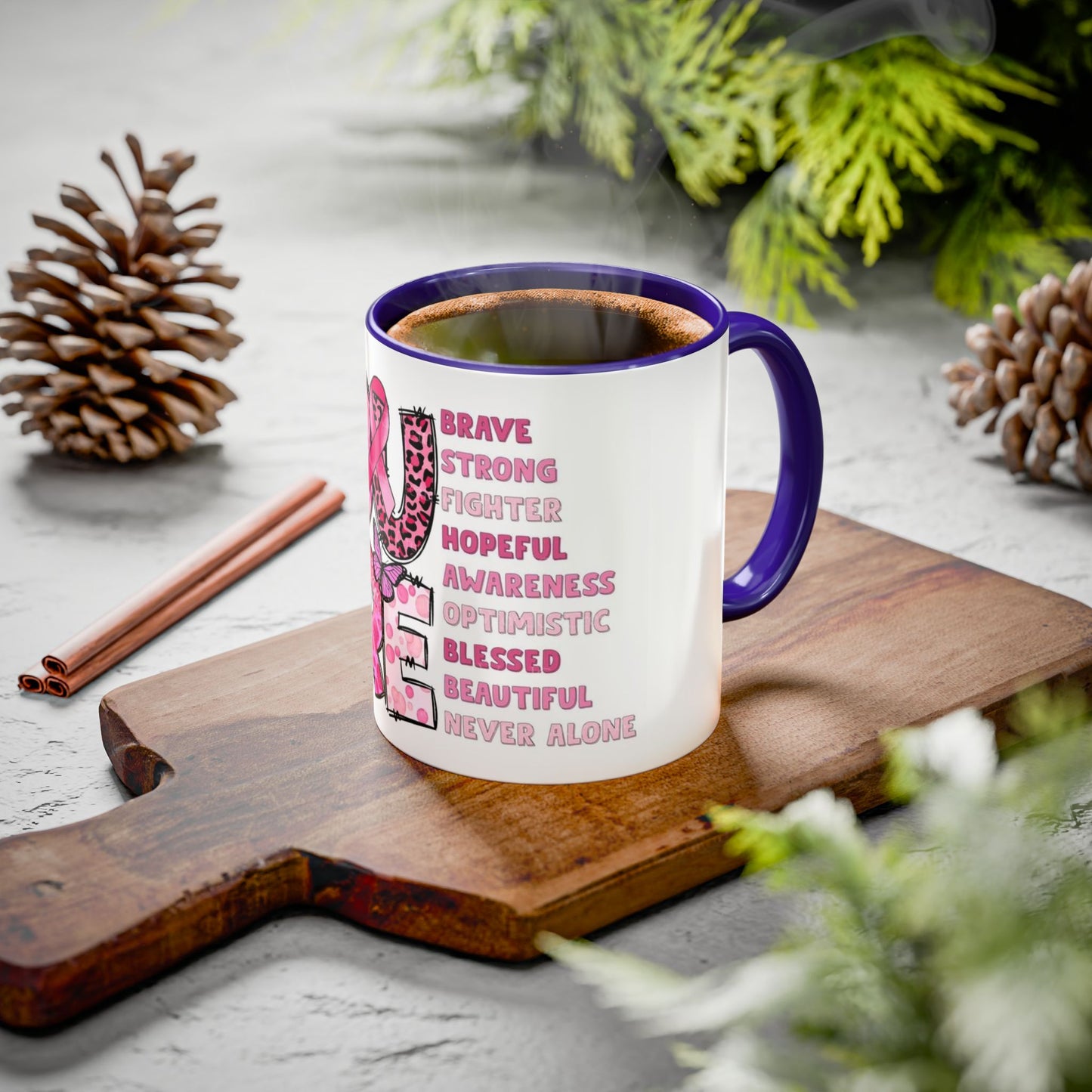 Cancer Hope Collection Empowering Inspirational Mug for Breast Cancer Awareness