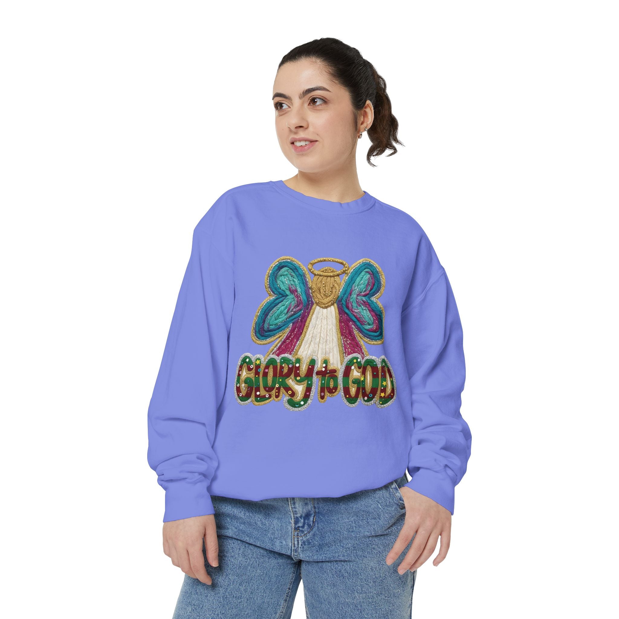 Glory to God Angel Sweatshirt Christmas Holiday Collection  Festive T-Shirt & Sweater