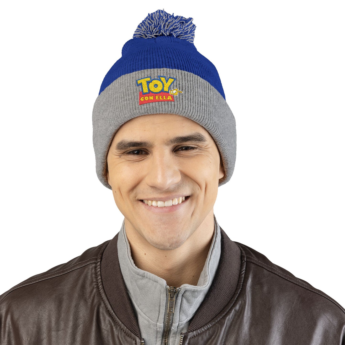 Toy Story Embroidered Pom-Pom Knit Cap Humor Cuffed Beanie – Warm, Soft & Sassy Winter Hat