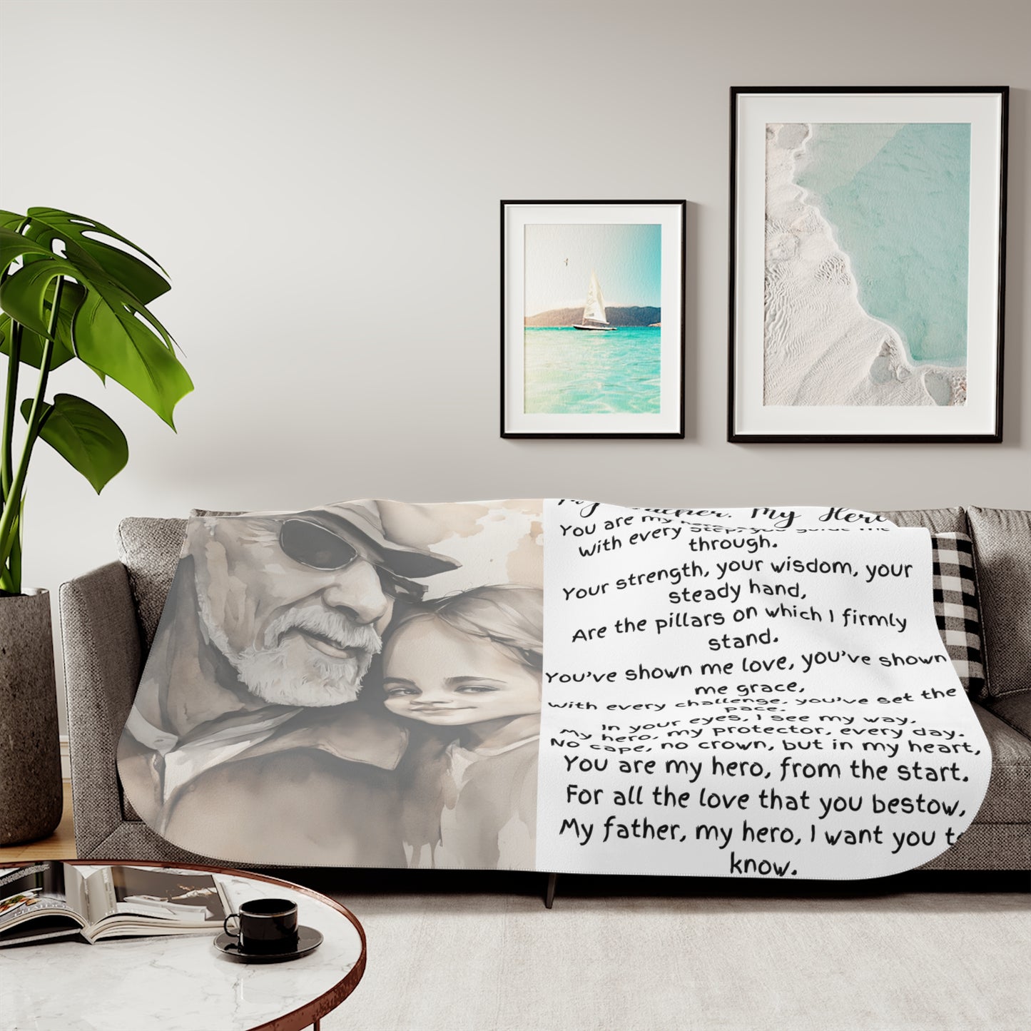 Wrap Him in Gratitude – The Softest “Thank You” Sherpa Blanket, Two Colors