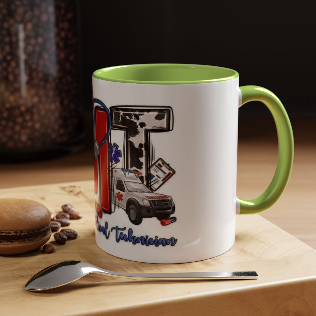 EMT Coffee Mug — Emergency Medical Technician Ambulance Stethoscope Design (11/15oz) Medical Christmas Mug