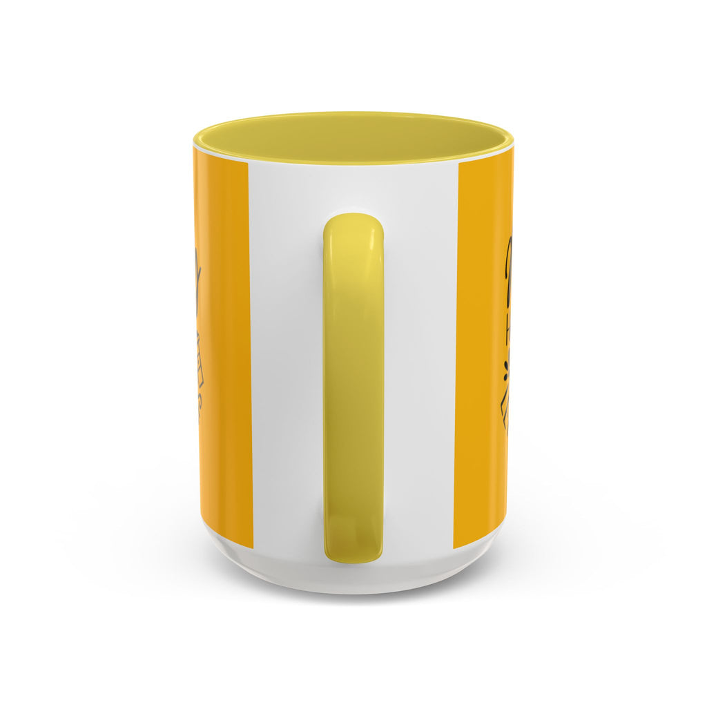Holiday Coffee Cups with Festive Quotes & Designs Messy Hair Coffee Mug - Fun Yellow Ceramic Cup for Coffee Lovers