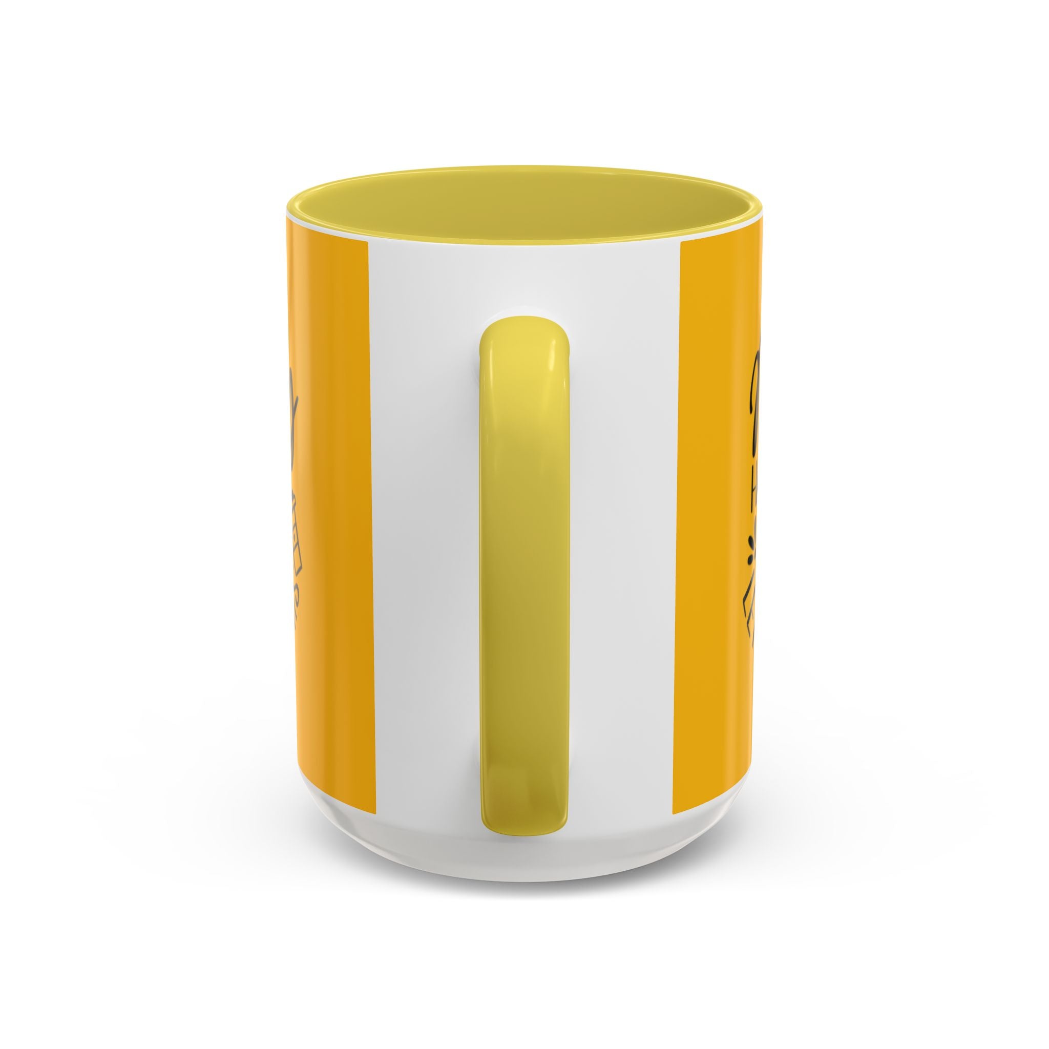 Holiday Coffee Cups with Festive Quotes & Designs Messy Hair Coffee Mug - Fun Yellow Ceramic Cup for Coffee Lovers