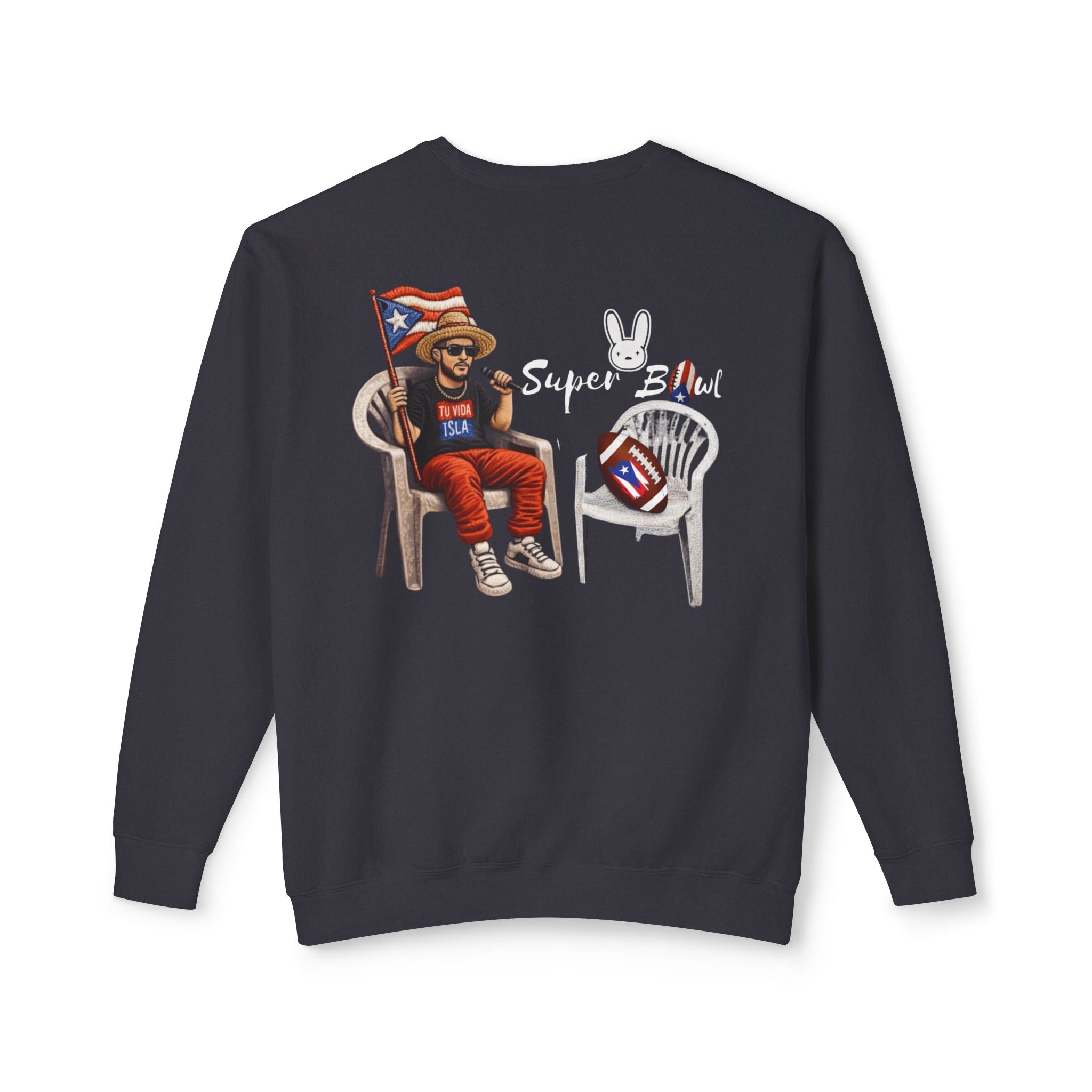 Benito Super Bowl 94 Puerto Rico Shirt Chair Vibes Crewneck Sweatshirt