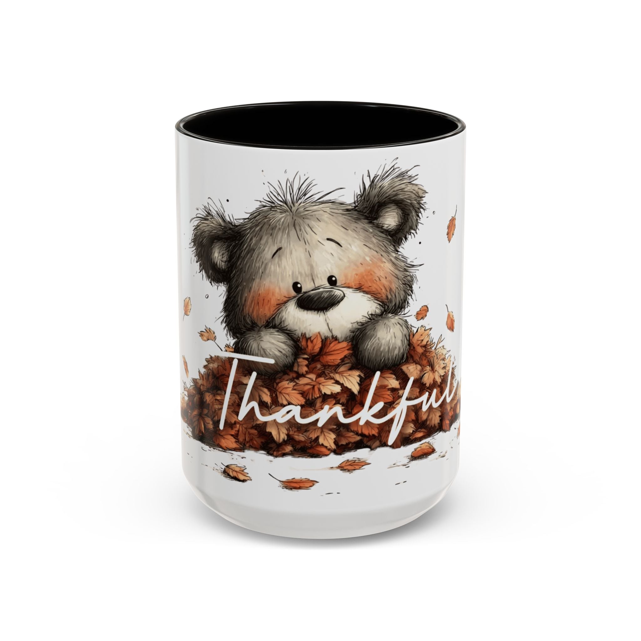 Thankful Bear Autumn Mug — Cute Fall Coffee Cup (11oz, 15oz)
