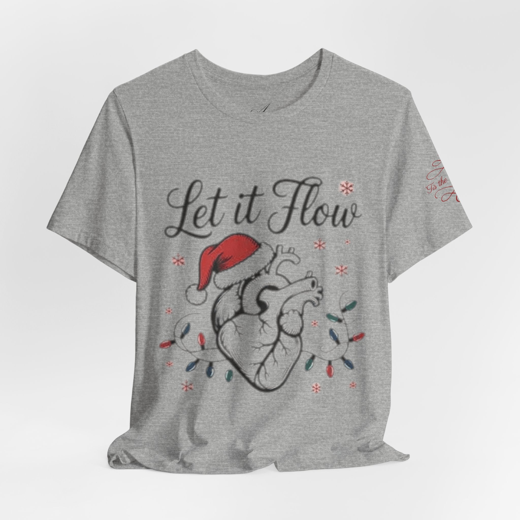 Let It Flow Heart Tee  Christmas Anatomical Heart Shirt