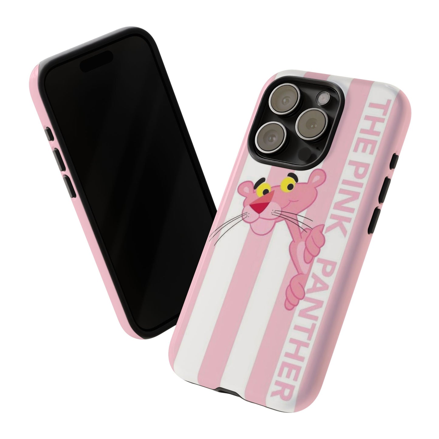 Pink Panther Tough Case Retro Striped Phone Case with "The Pink Panther" Design