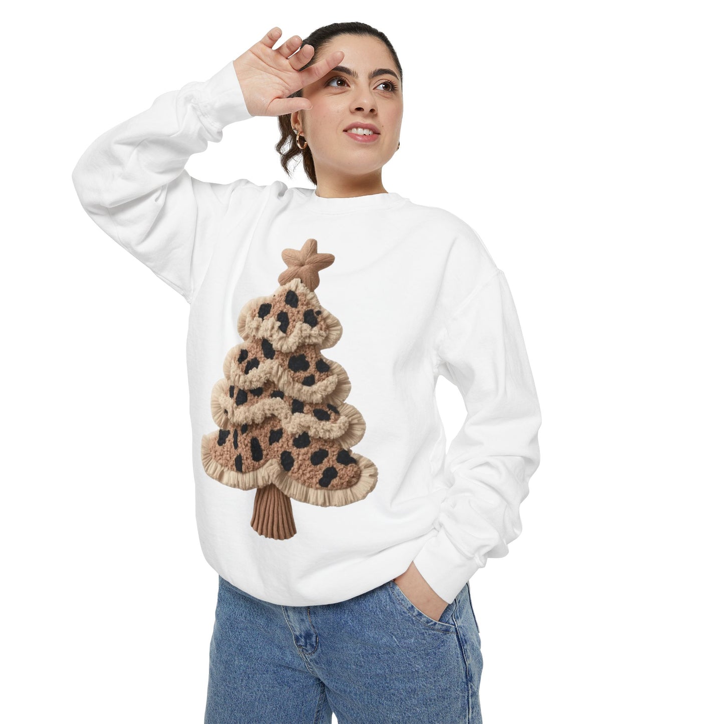 Leopard Knit Christmas Tree Sweatshirt unique festive designs and joyful