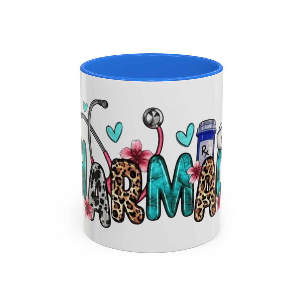 Pharmacy Nurse Coffee Mug — Cute Leopard & Teal Medical Design (11oz/15oz)Christmas mug for all healthcare heroes