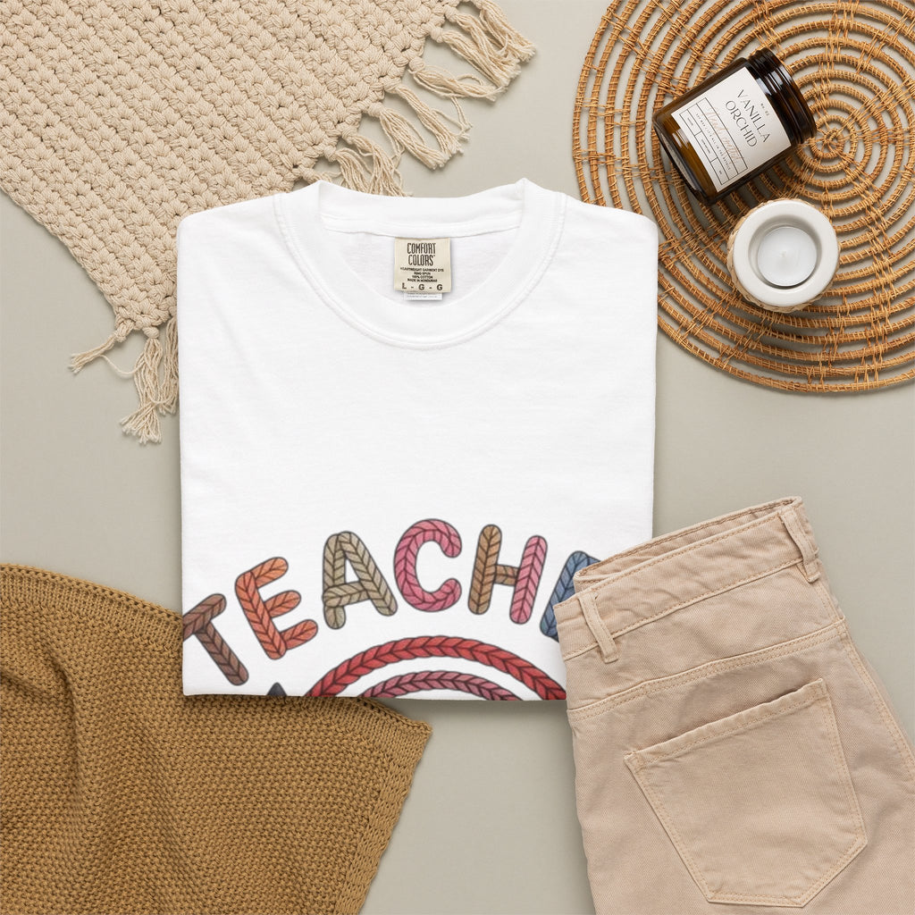 Teacher Rainbow Pencil & Apple T-Shirt — Back-to-School Gift for Educators