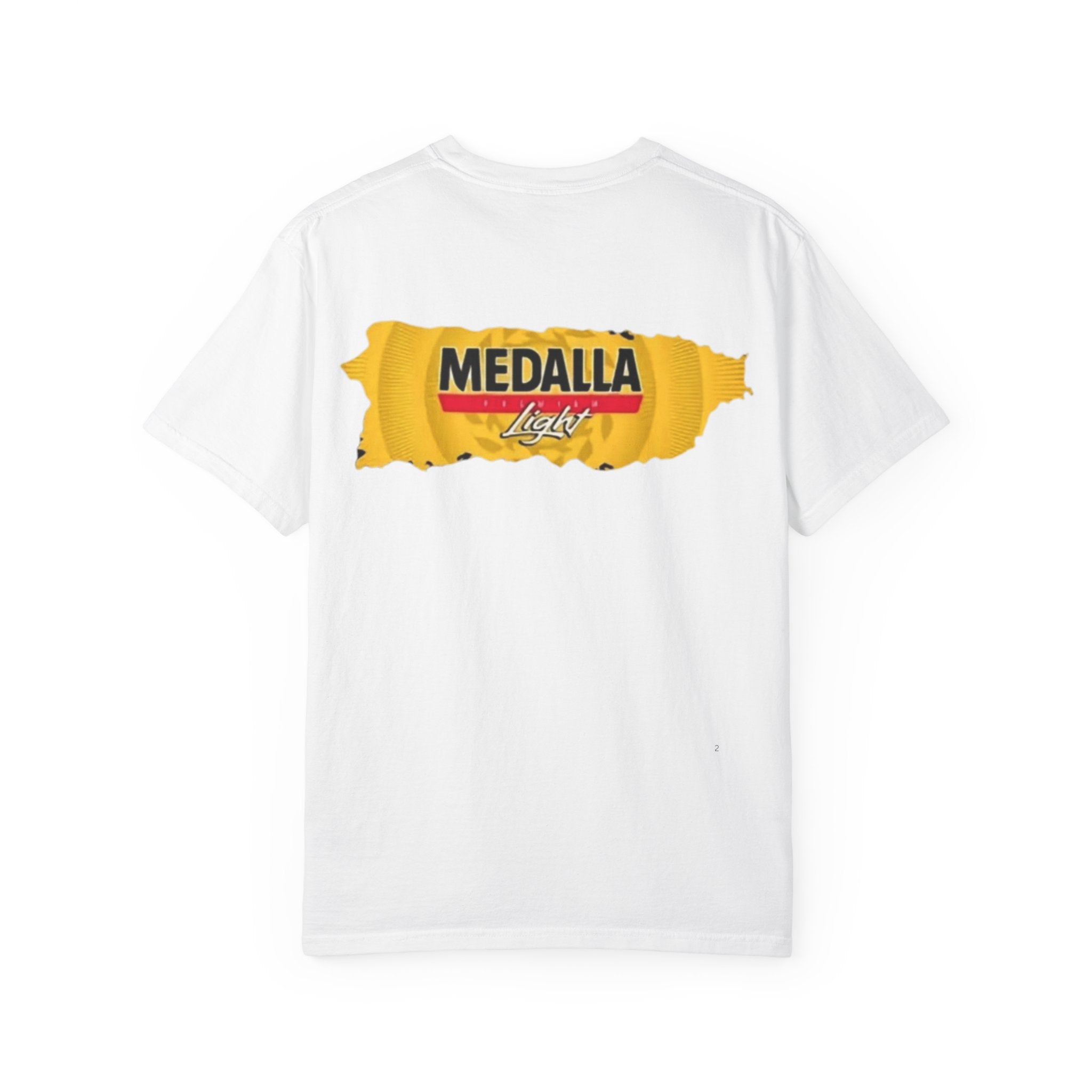 Medalla Light Puerto Rican Beer T-Shirt Coqui Frog Mascot Six-Pack Graphic Tee Puerto Rico’s Navidades