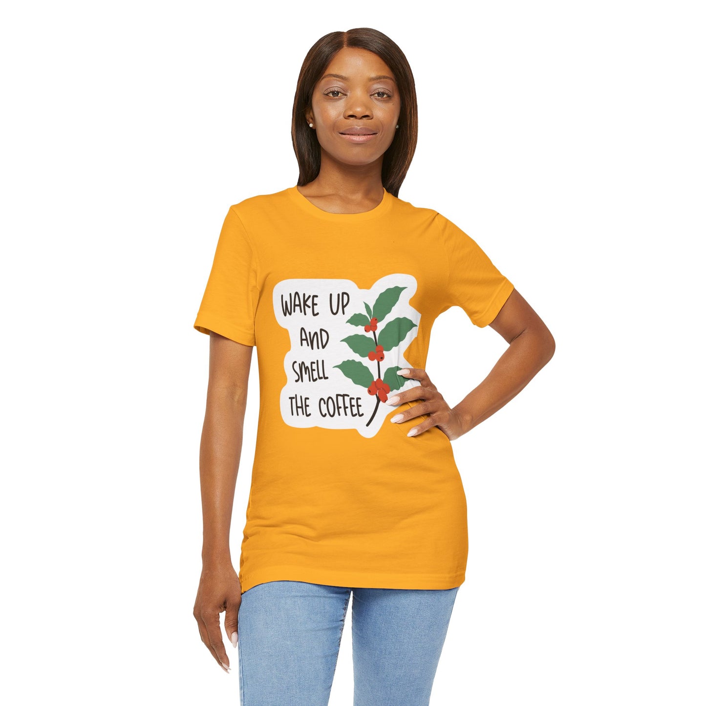Wake Up and Smell the Coffee Tee  Coffee Plant Graphic T-Shirt