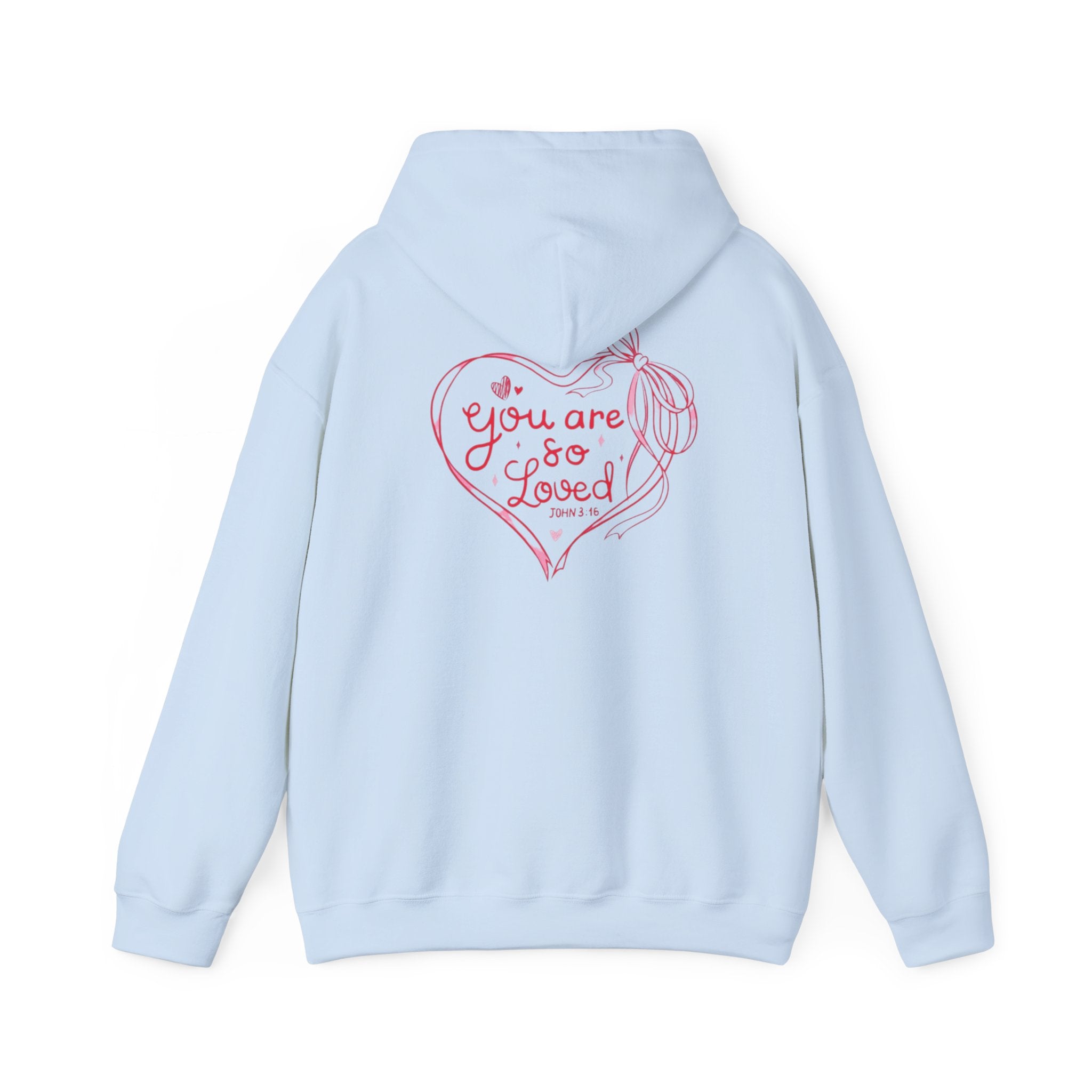 You Are So Loved Hoodie Heart Full” Heart Ribbon Comfort Sweatshirt