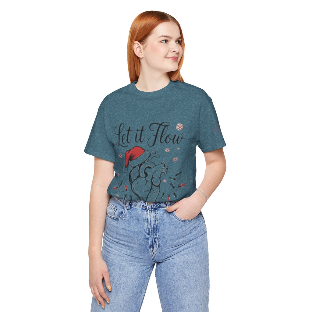 Let It Flow Heart Tee  Christmas Anatomical Heart Shirt