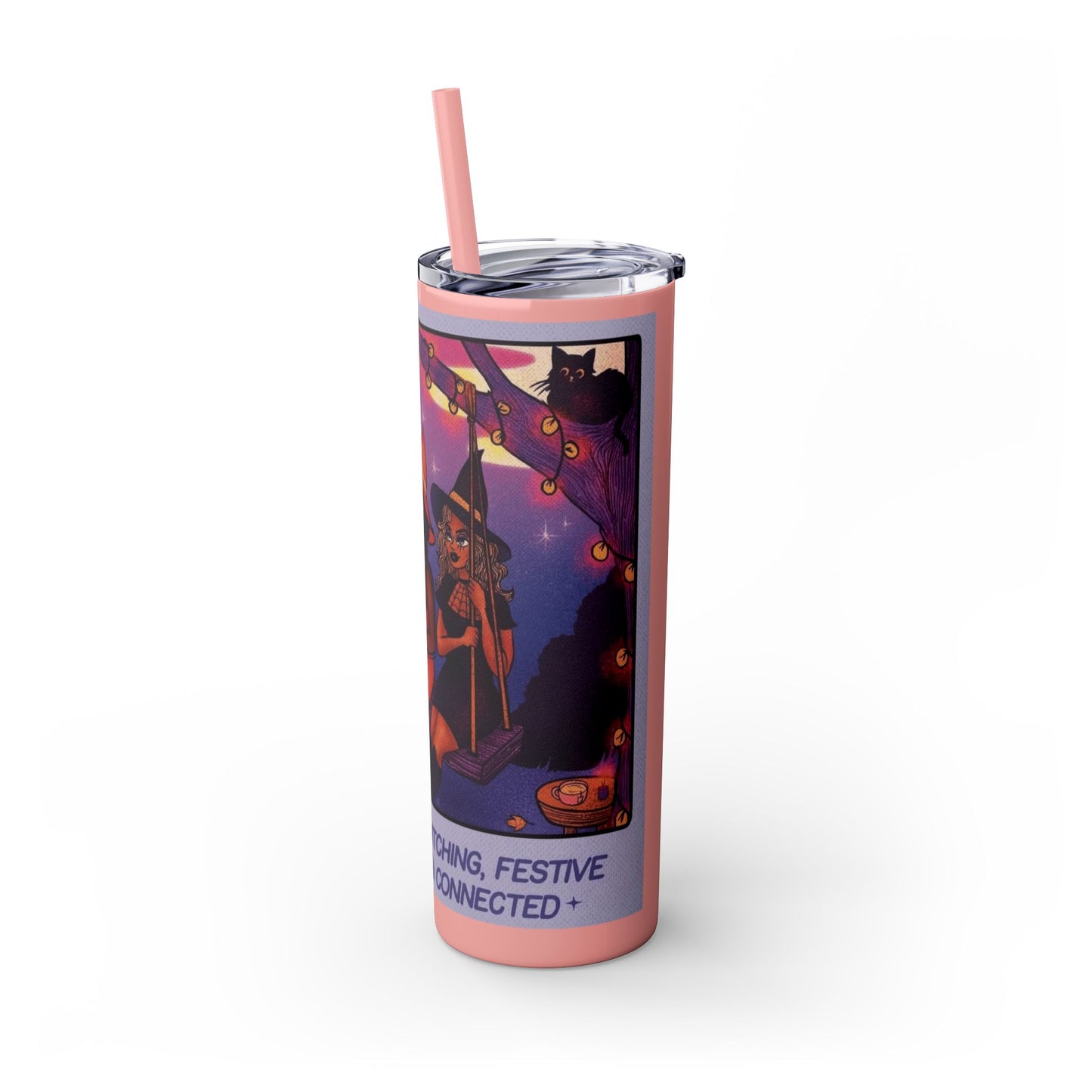 🎁 Spooky season gifts Enchanting Libra Skinny Tumbler with Straw | 20oz | Perfect for Halloween, Witchy Vibes, Astrology Lovers, Gift Idea, Custom Beverage Holder