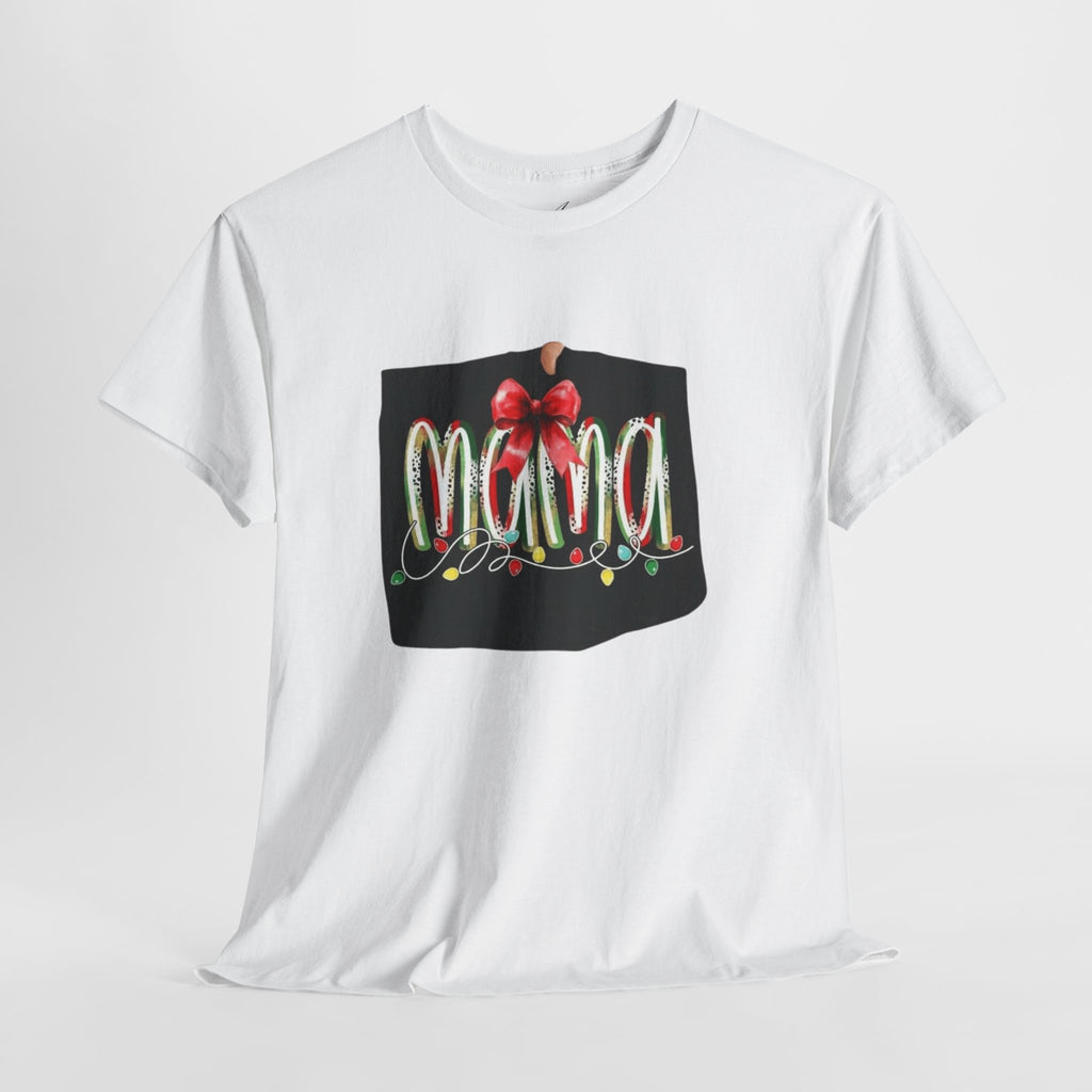 Festive Mama Tee, Cozy Holiday Shirt, Gift for Mom, Christmas T-Shirt, Unisex Cotton Tee